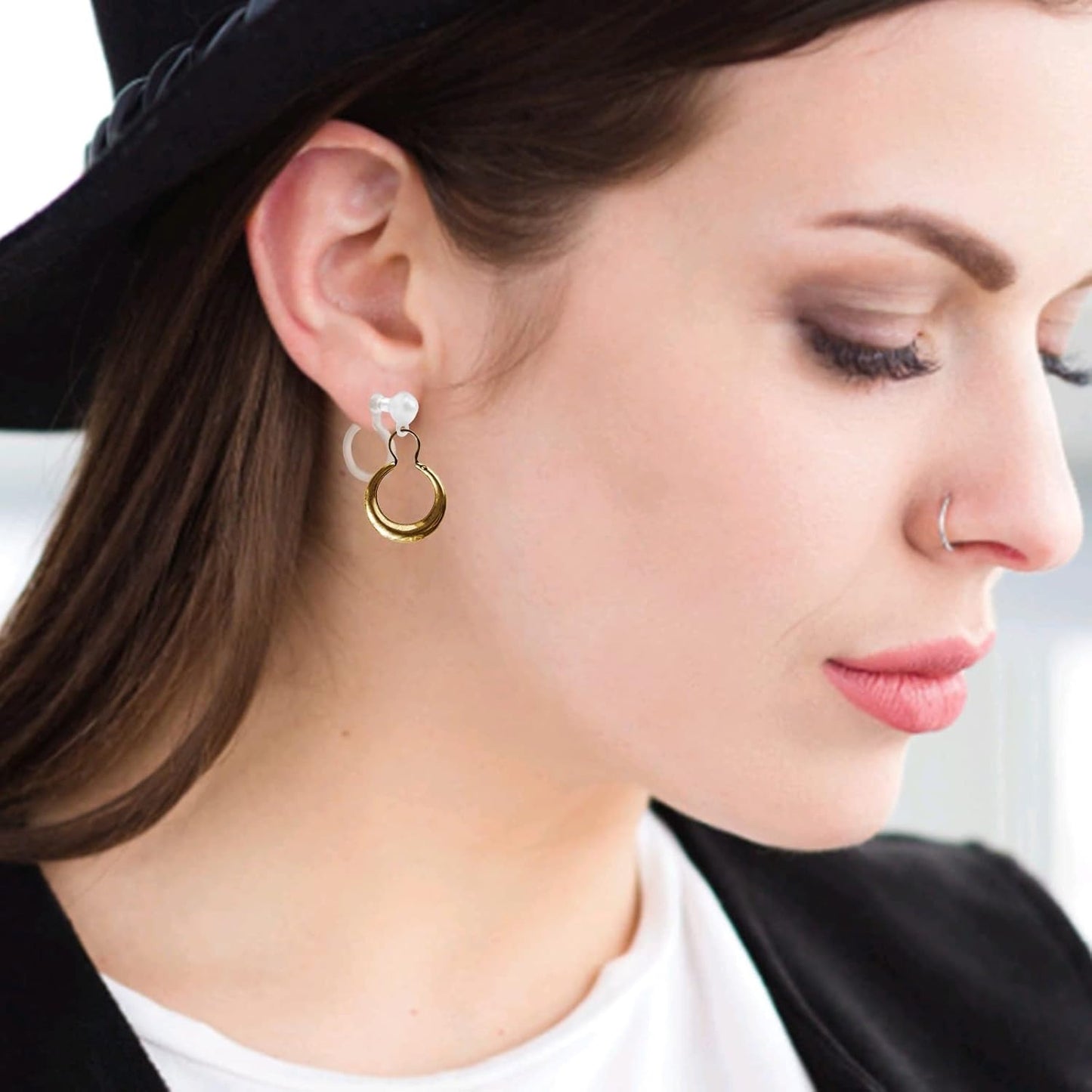 20pcs Transparent Plastic Clip-on Earring Converters Invisible U Type Earring Clips Painless Allergy-Free Resin Earring Components Findings for Non Pierced Ears