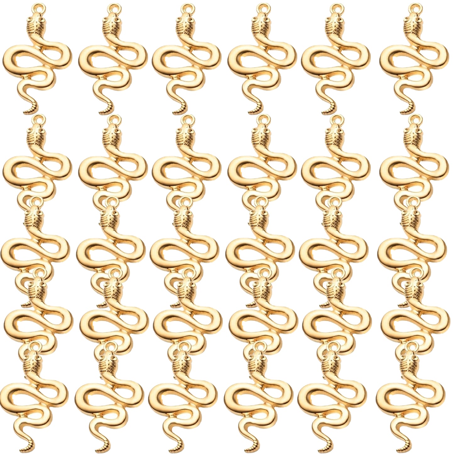 30pcs 5 Colors Snake Charms Pendants Alloy Mixed Styles Snake Serpent Charms Craft Supplies for Halloween DIY Bracelets Necklaces Earrings Jewelry Making