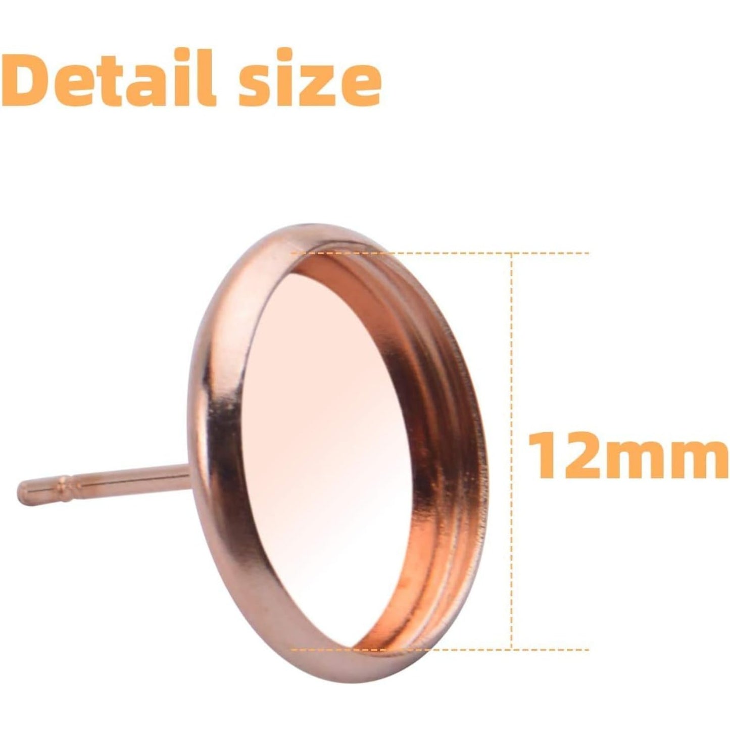 Stud Earring Findings, 60pcs Blank Stud Earring Bezel Setting Post Cup for 12mm Cabochon and 60pcs Earring Backs for Jewellery Making