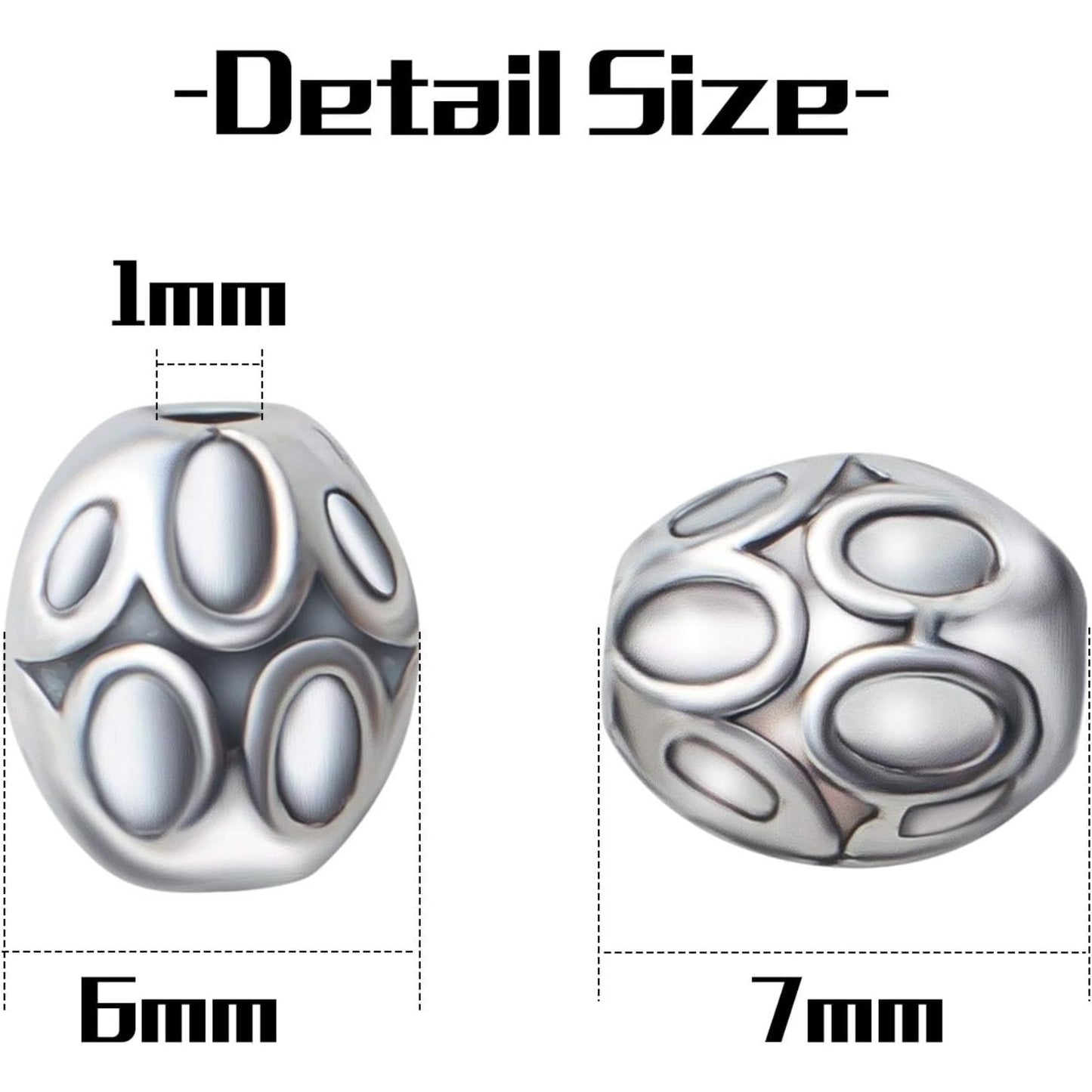 100pcs Antique Silver Tube Spacer Bead Tibetan Alloy Spacers Oval Bead Spacers Jewelry Spacer Charms with A Box for DIY Jewelry Crafts Making Supplies