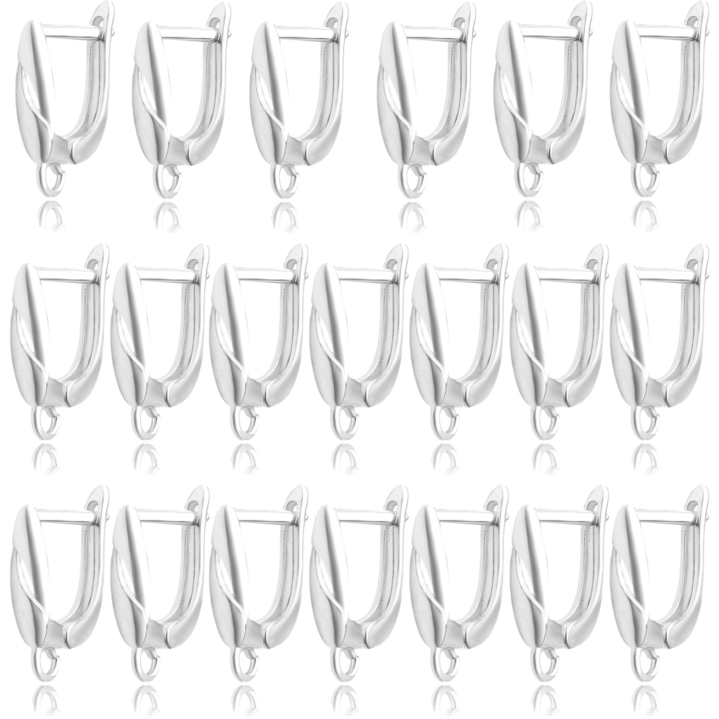 20pcs Brass French Earring Hooks Rectangle Round Shape Hypoallergenic Leverback Earrings Hooks Ear Wire with Open Loop Dangle Earrings for DIY Jewelry Making Supplies, 5 Colors