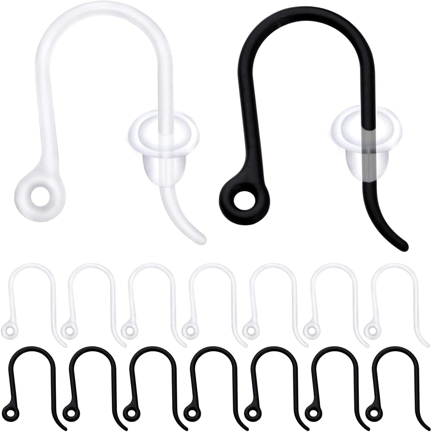 100pcs 2 Colors Resin Earring Hooks Non-Allergenic Ear Wire Hook Earrings with 100pcs Clear Bullet Earring Safety Backs for Women DIY Jewelry Making Supplies
