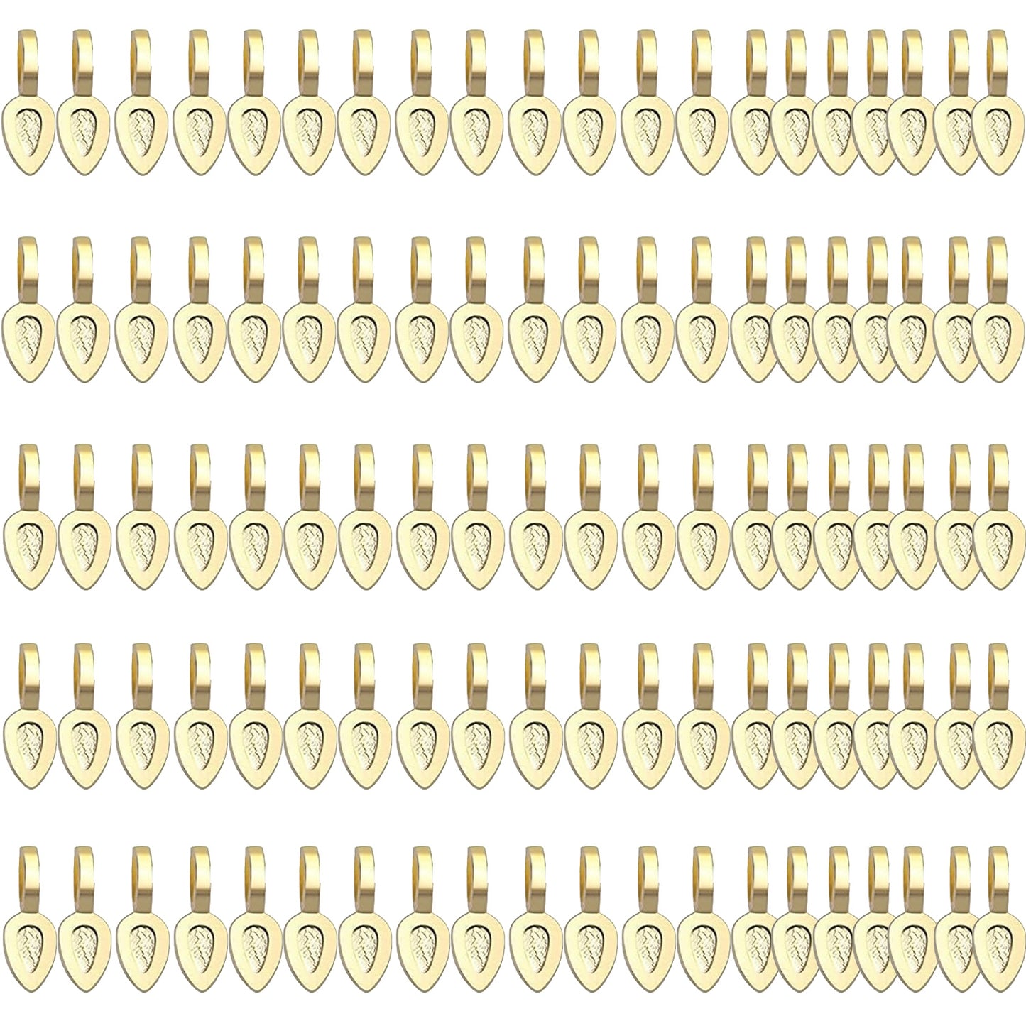 100pcs Oval Glue on Bail Pendants Small Spoon Earring Pendants Jewelry Glue on Bail Earring Charms for Jewelry Making DIY Crafting,21×8mm