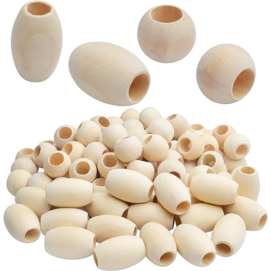 Natural Wooden Spacer Beads - 100pcs Large Hole Unfinished Tube Beads for DIY Handmade Decorations, Bracelets, Pendants & Crafts