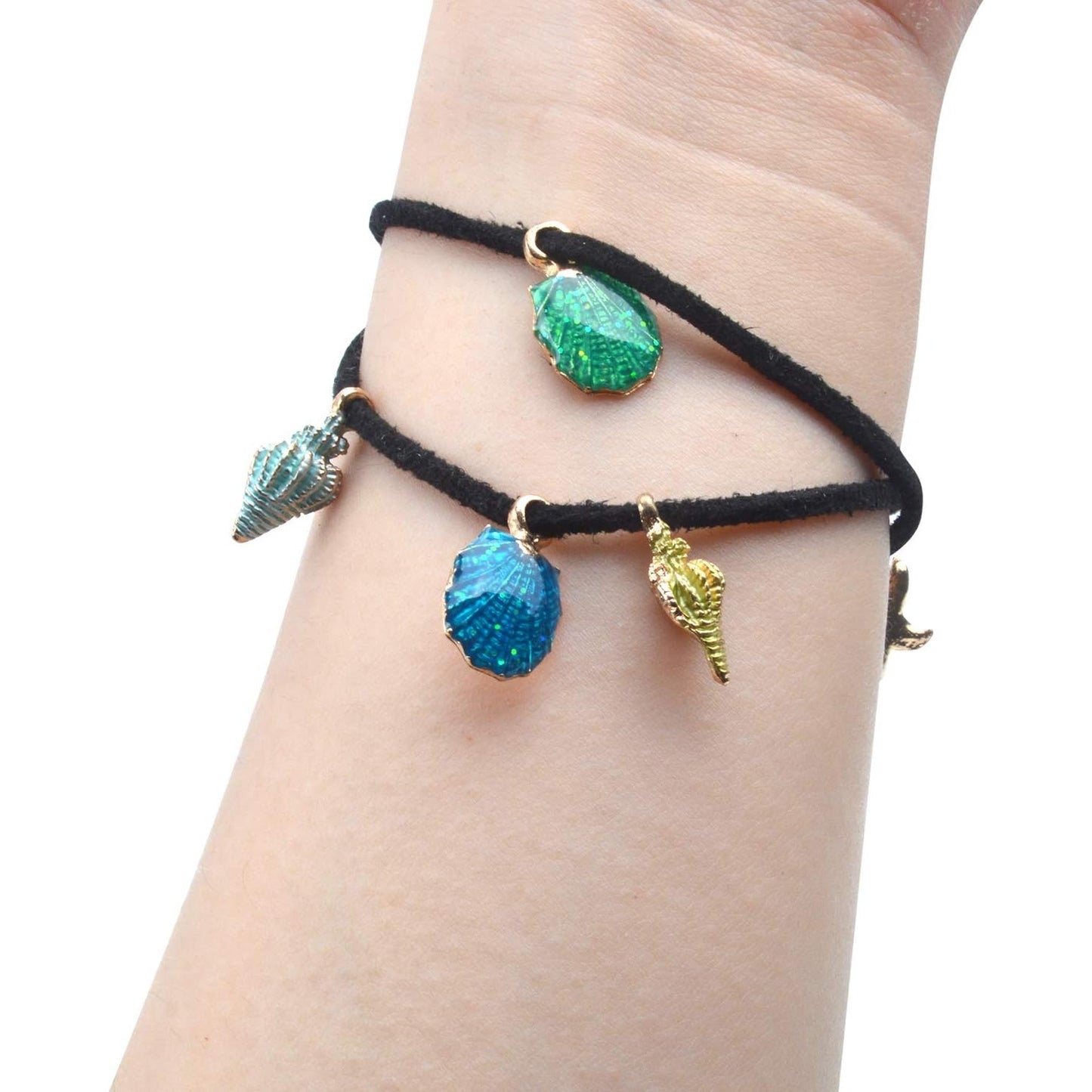 30pcs Assorted Charm Pendants Lovely Gold Plated Enamel Marine Life Shell Starfish Conch Mixed for Jewelry Making