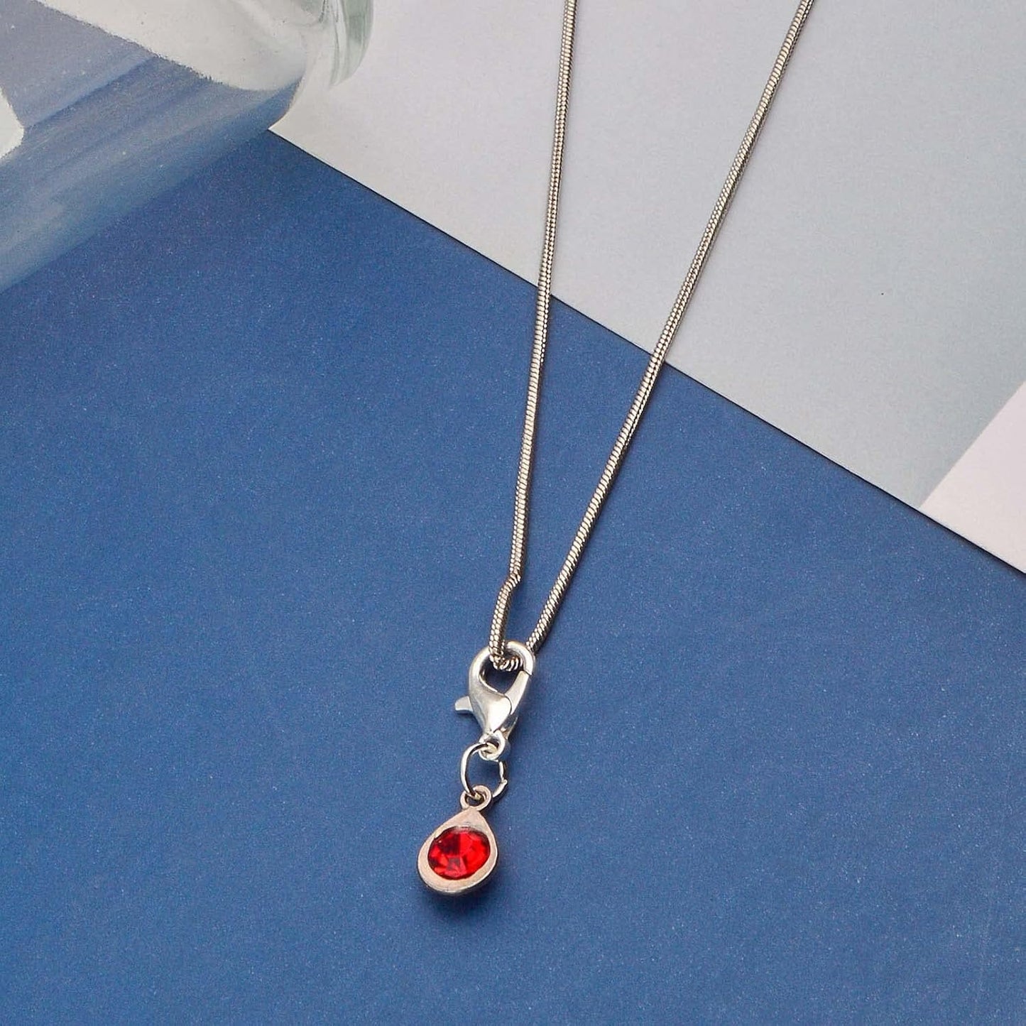 24pcs 12 Colors Crystal Birthstone Charms with 24pcs Metal Lobster Clasps and 24pcs Jump Rings Teardrop Shape Crystal Glass Dangle Pendants for DIY Necklace Earring Jewelry Making