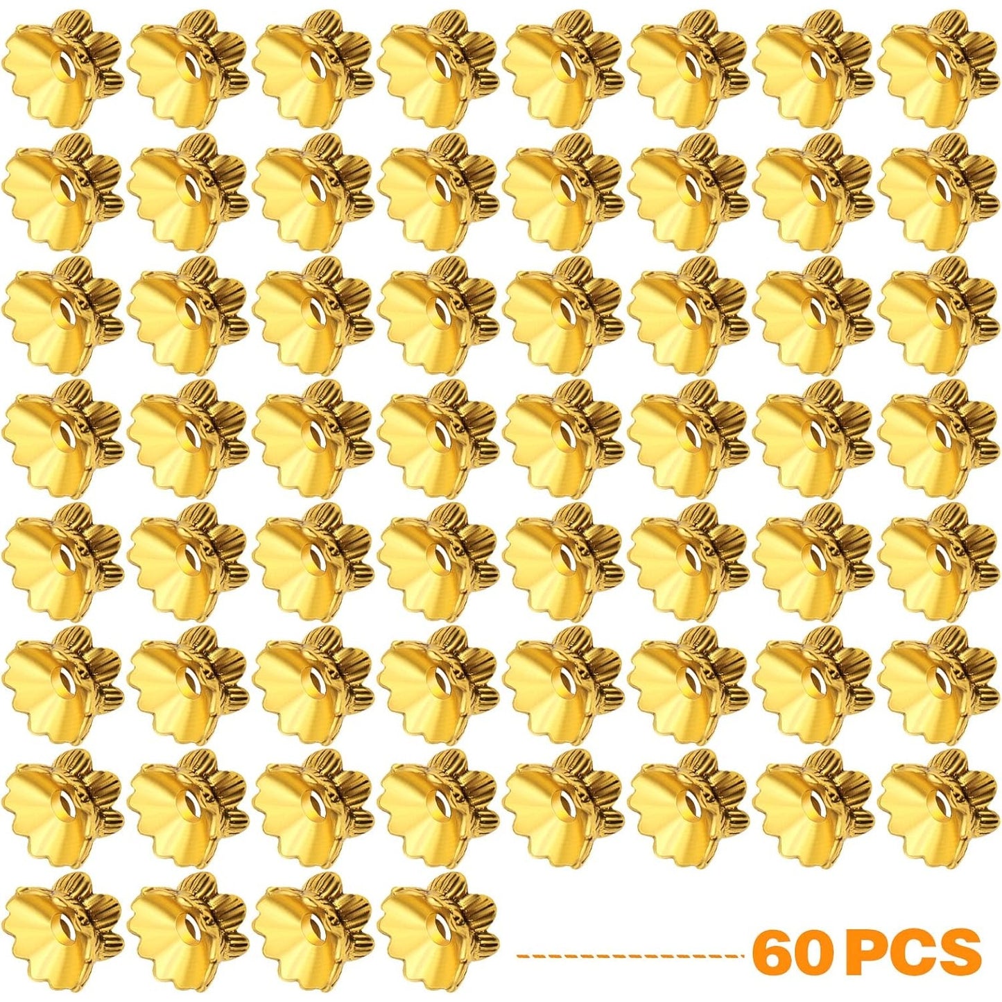 Lotus Form 60PCS Double End Flower Bead Spacer Caps, Antique Alloy Jewelry Caps for Bracelet, Necklace, Earring Crafts Making