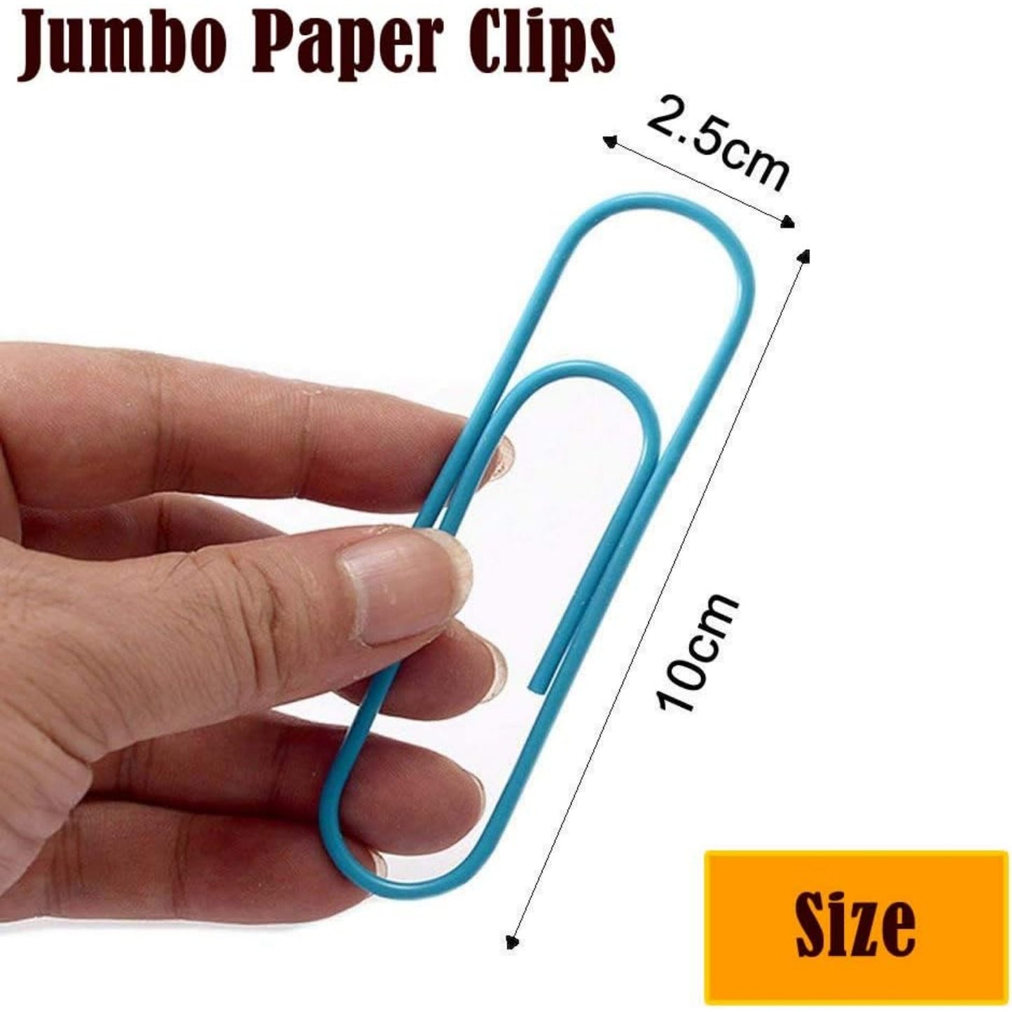 BronaGrand 4 Inch Extra Large Paper Clips Vinyl Coated, 25 Pieces Jumbo Giant Paper Clip,Mixed Colors