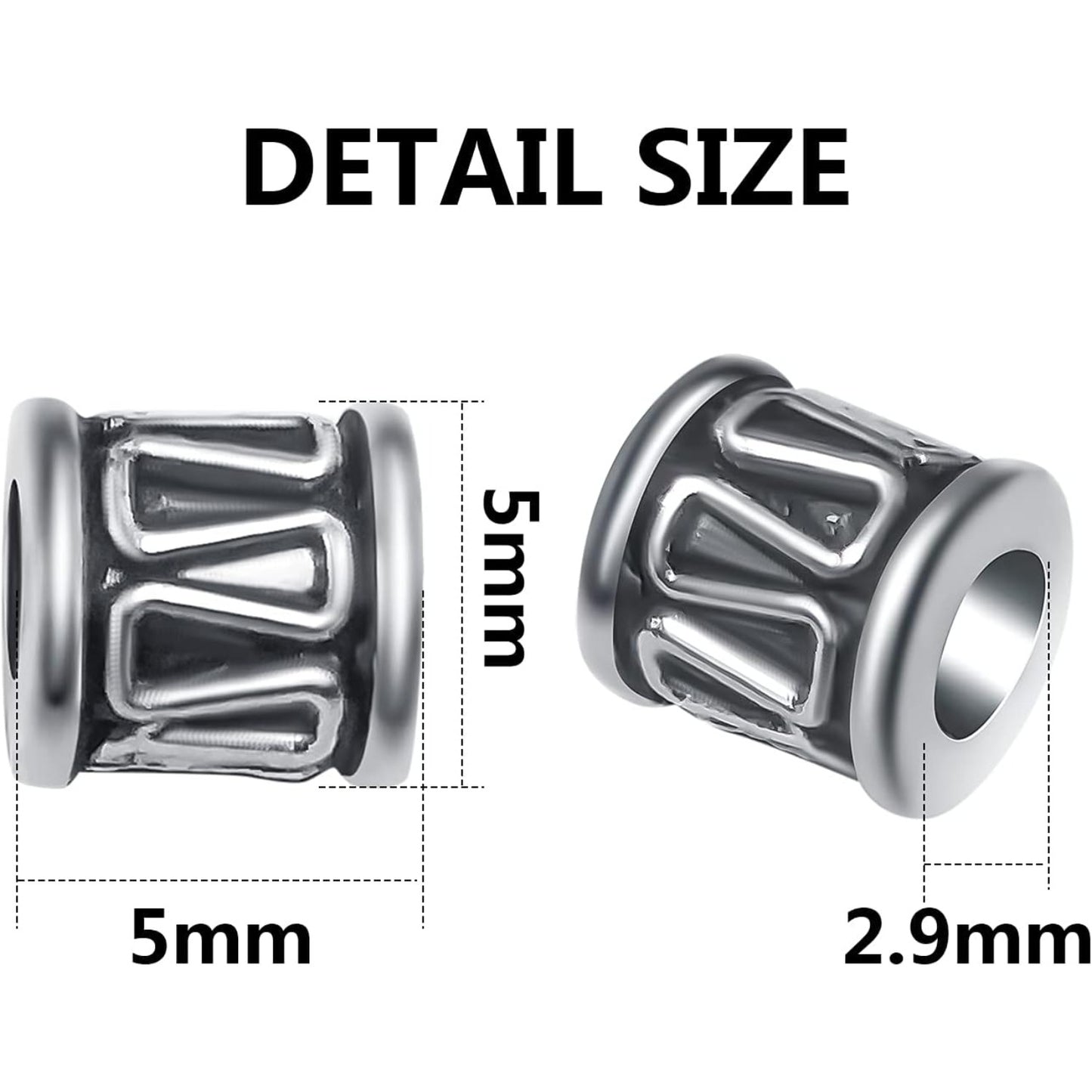 200pcs Antique Gold Tube Spacers Beads Alloy Barrel Bead Spacers Loose Spacer Bead Charm Beads for Jewelry DIY Bracelet Necklace Making Accessory