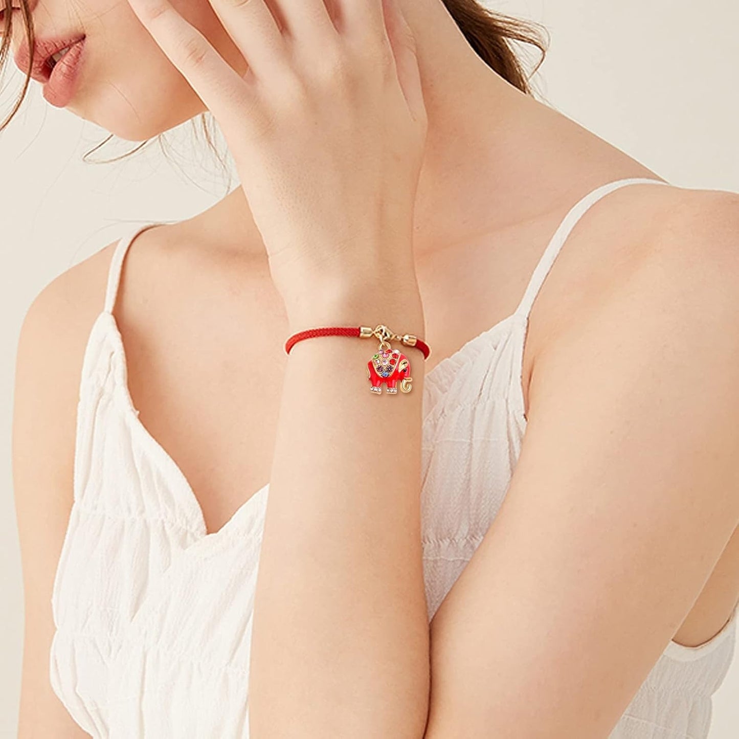 10 Pieces 5 Colors Alloy Enamel Animal Elephant Charms Rhinestone Elephant Pendants Charms Craft Supplies for DIY Bracelet Necklace Keychains Jewellery Making