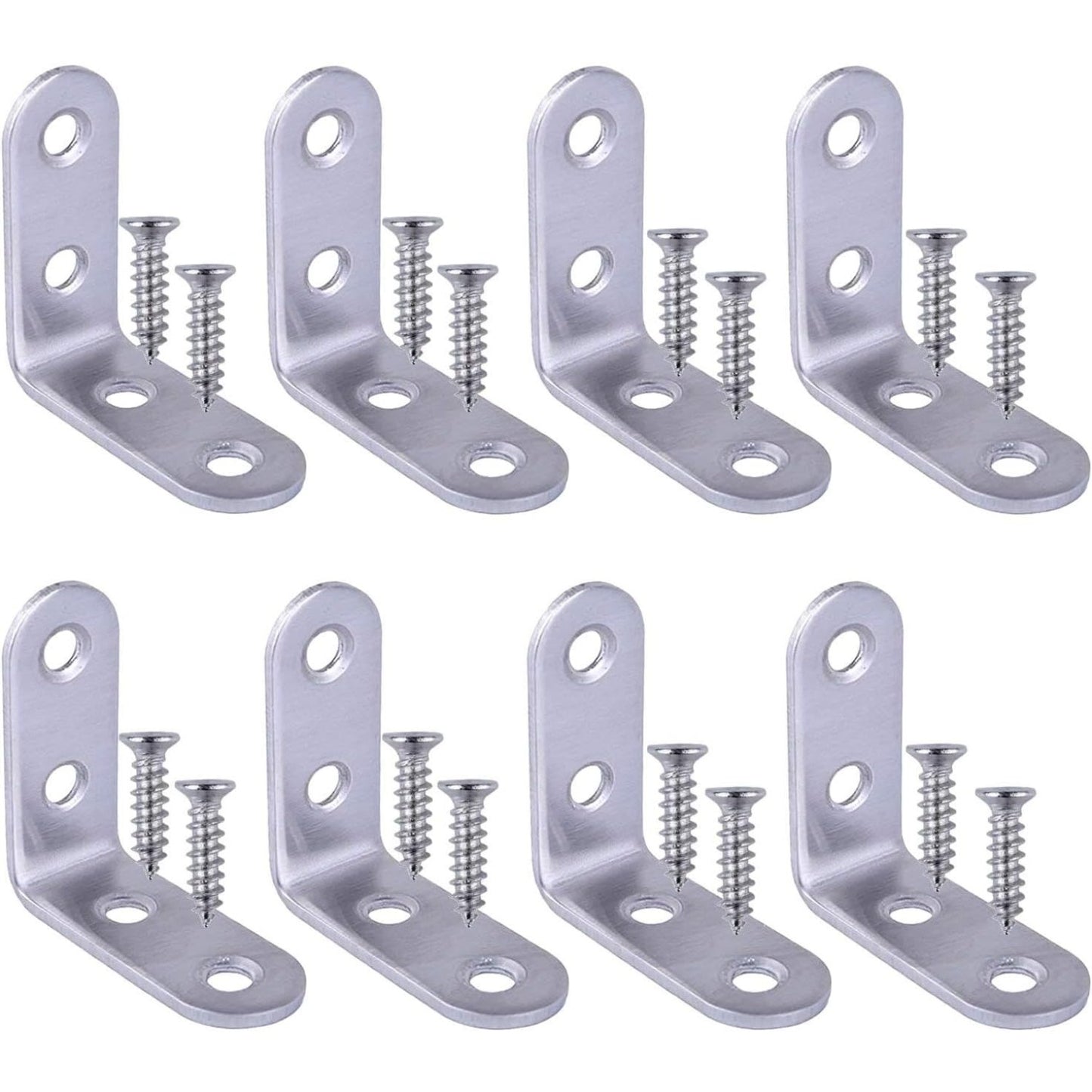 10pcs 90 Degree Right Angle Brackets Fastener Stainless Steel Corner Braces with Screws (40x40mm)