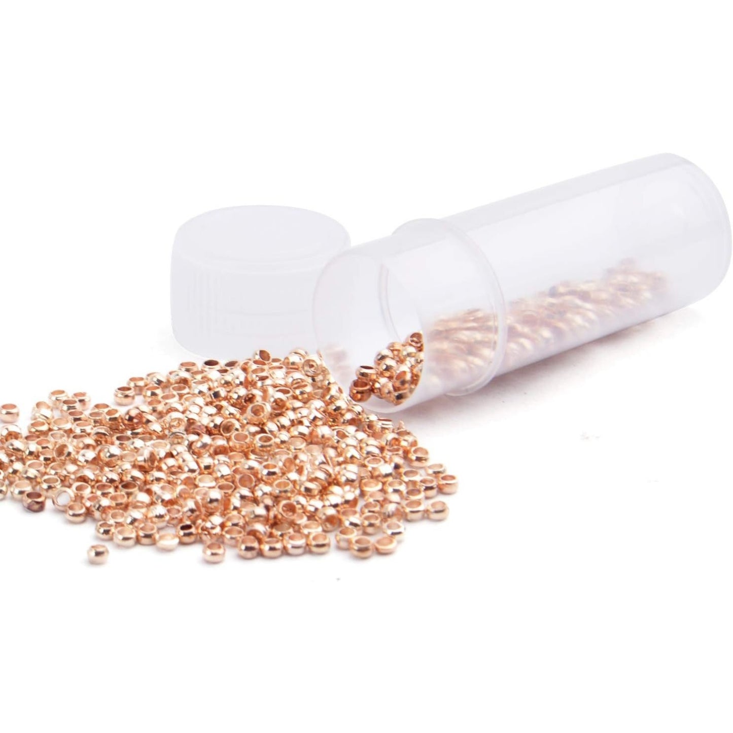 1000pcs Crimp Beads Positioning Beads Mini Spacer Beads for Jewelry Bracelet Making,Rose Gold