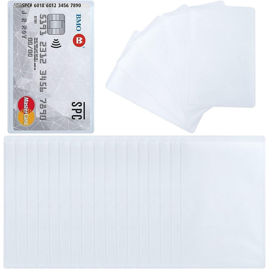 BronaGrand 100pcs Transparent Vertical ID Credit Card Holder Business Card Protector Sleeves