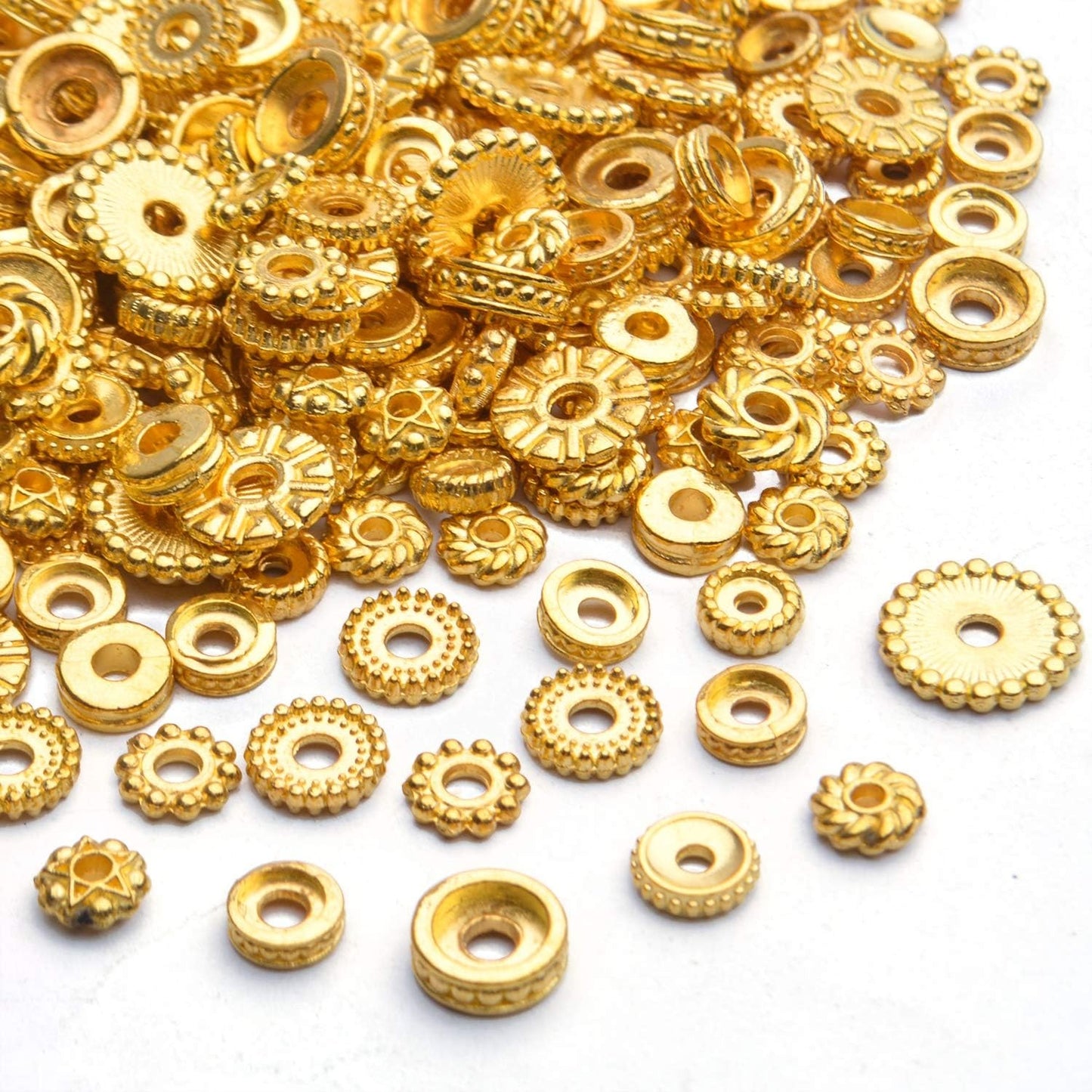 100g Mixed Metal Flower Caps Ends Tibetan Silver Spacer Loose Beads for Jewelry Making