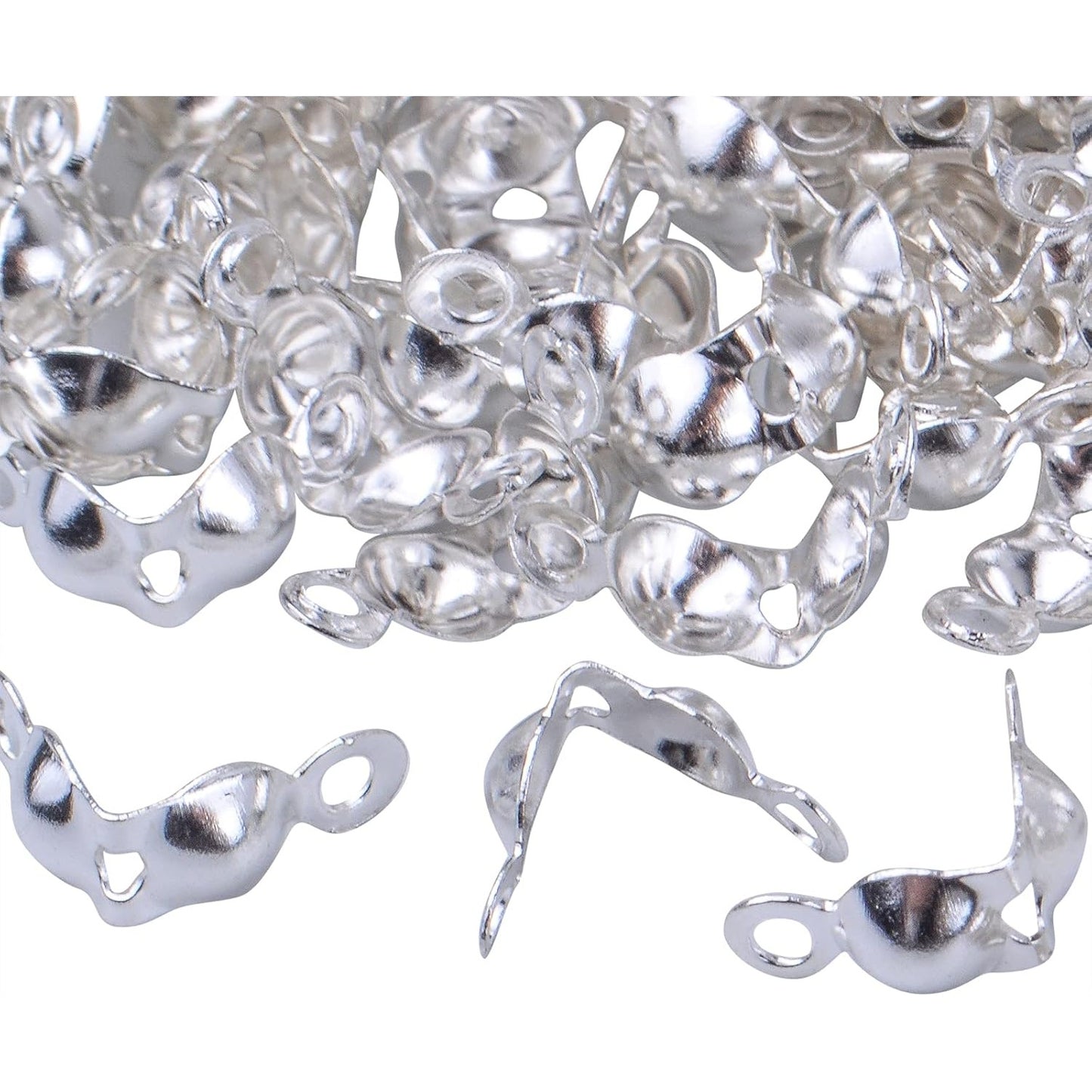 1000pcs Silver Metal Open Bead Tips Knot Covers Terminators Clamp End Cord Ends for DIY Jewelry Making Accessory