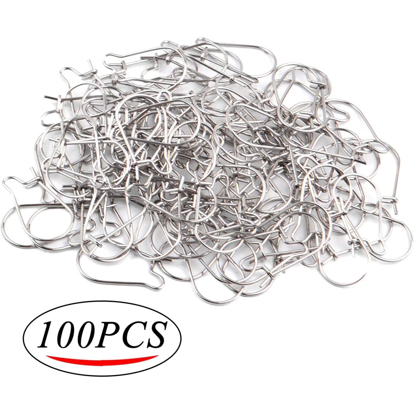 Earring Findings Bulk,100 Pieces Ear Wire Hooks Stainless Steel Hoop Earrings for Long Dangle Earrings Making