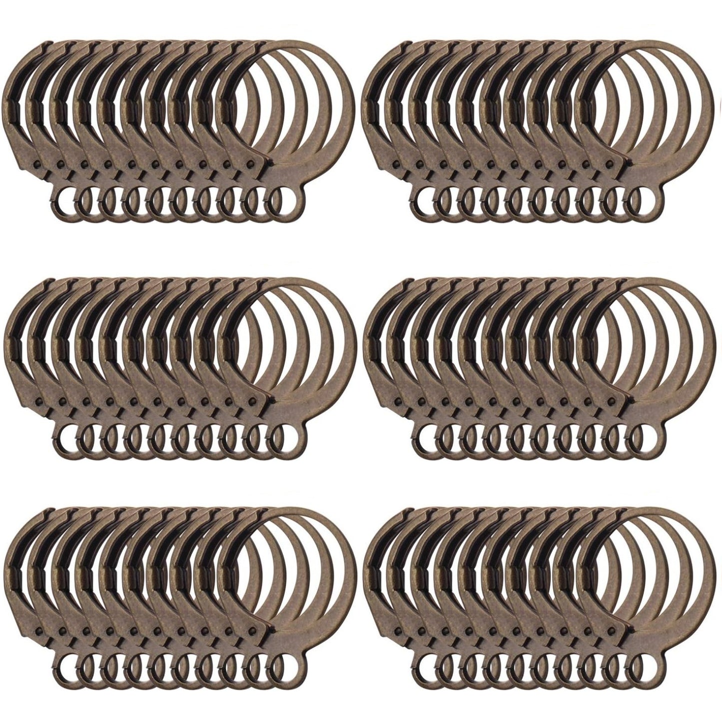 60pcs French Round Earring Hooks Leverback, 30 Pairs, 6 Colors, Simple Design, Polished Finish, Nickel &, Suitable for Jewelry Making & Crafting