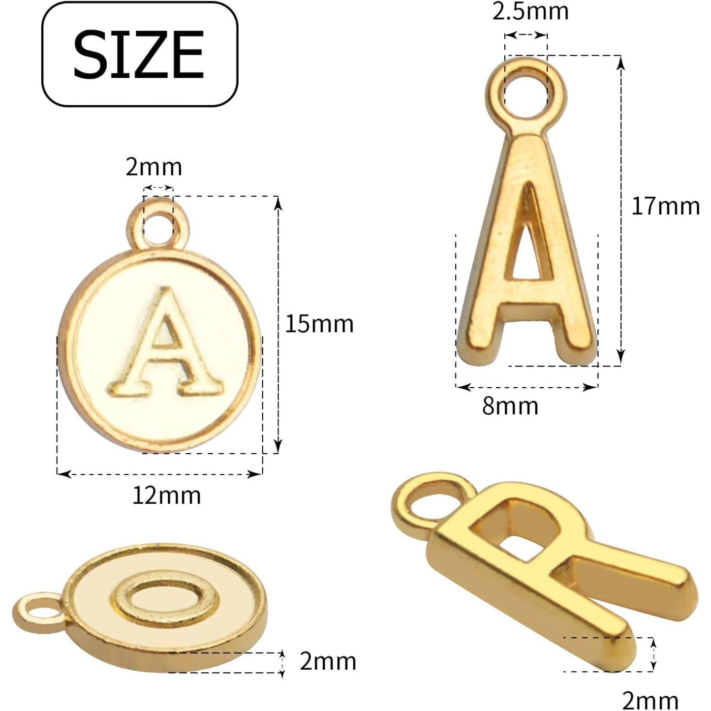 Letter Charms,156pcs (6 Sets) Silver Golden Antique Bronze Alphabet Pendants Charms Round Letter A-Z Charms for Necklace Bracelet Jewelry Making DIY Crafting