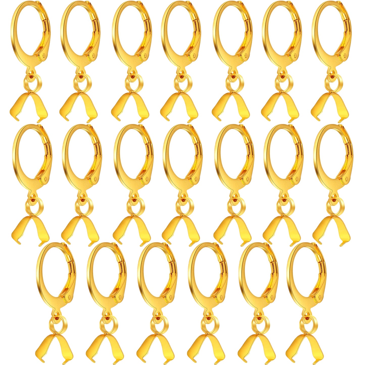 20pcs Stainless Steel French Earring Hooks Hypoallergenic Leverback Ear Wire Round Earring Hooks with Pendant Clasps for DIY Earring Jewelry Making Supplies, 2 Colors