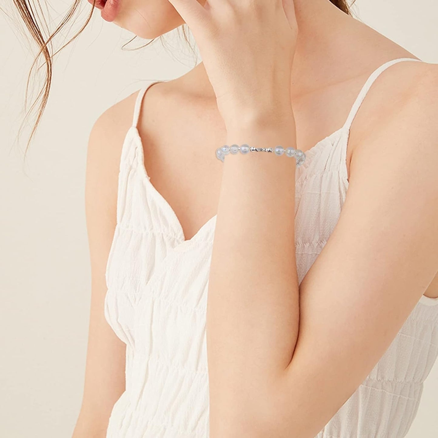 50pcs 2 mm Sterling Silver Crimp Tube Beads Column Crimp Spacer Beads Cord Cover Tips End Loose Stopper Beads with a Box for DIY Bracelet Jewelry Making Supplies