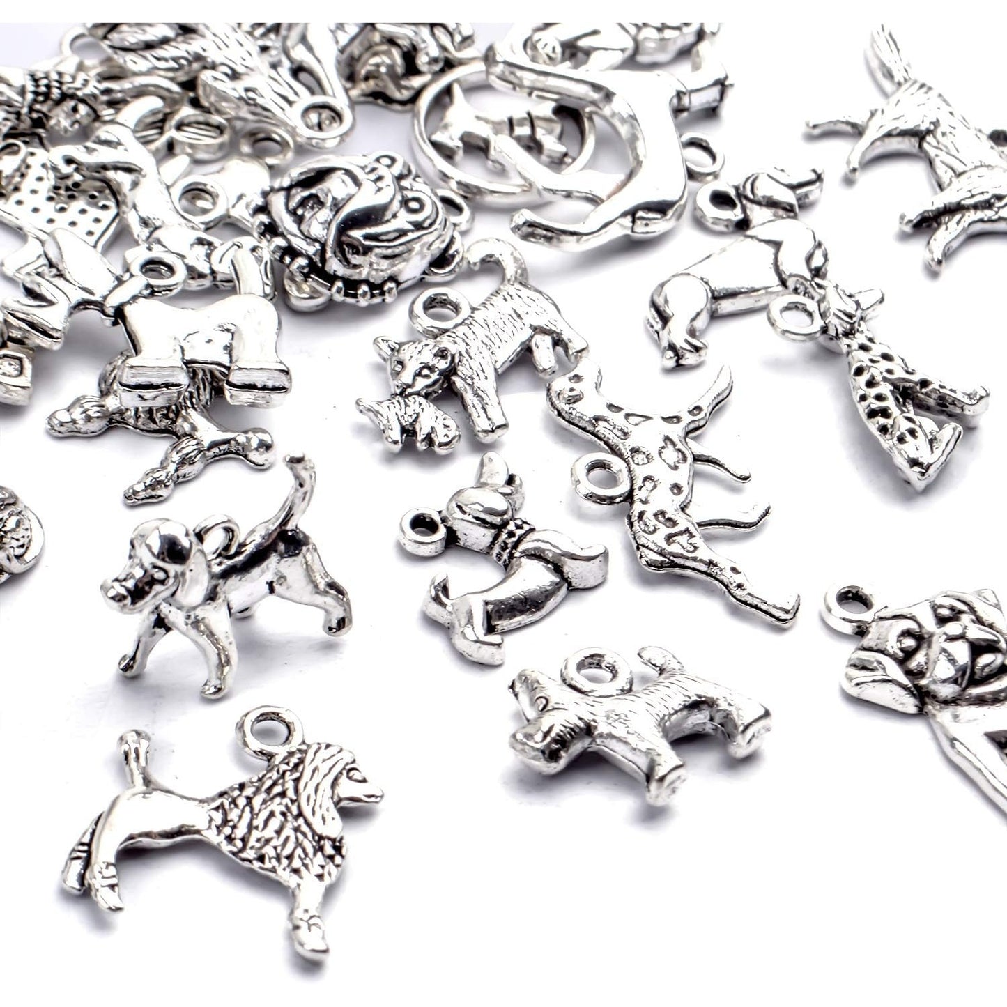 30pcs Antique Tibetan Silver Animal Charms Alloy Pet Dog Paw Charm Pendants Jewelry Making Findings for DIY Necklace Bracelet Keychain