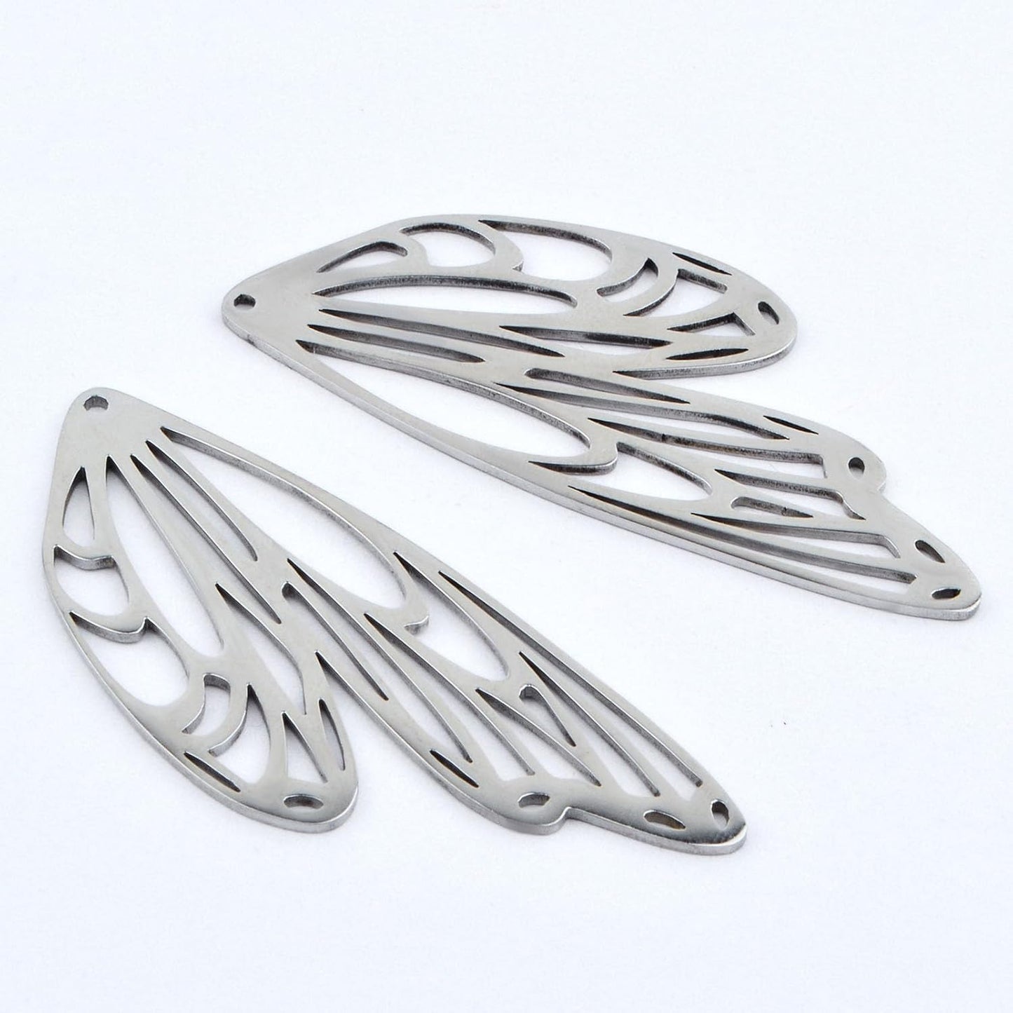 8pcs Stainless Steel Large Butterfly Wing Charms Vintage Hollow Flying Dragonfly Butterfly Wings Pendants Hanging Ornaments for DIY Bracelet Necklace Jewelry Making Supplies