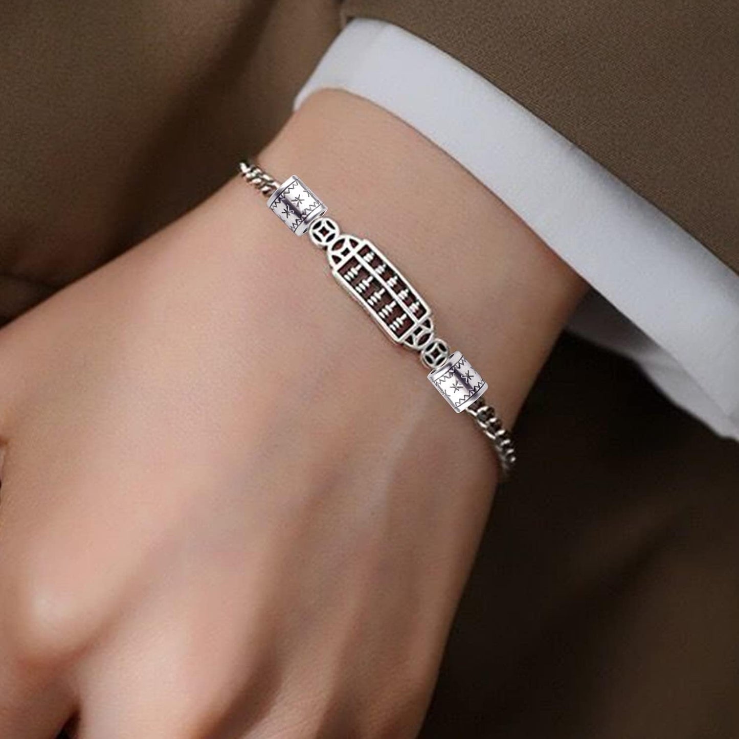 100pcs Antique Silver Alloy Cylindrical Spacer Beads, Loose Beads, Hole:4.7mm