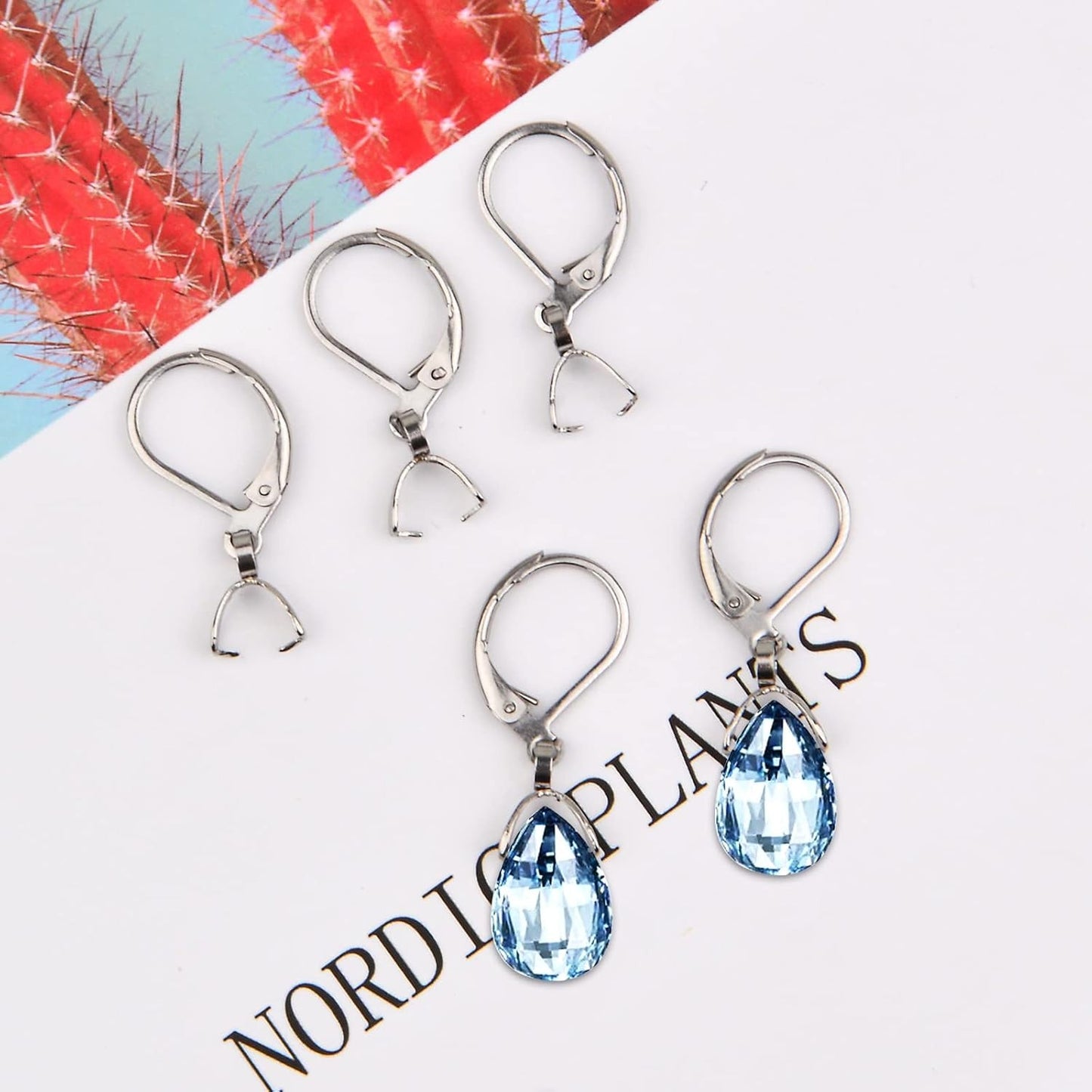 20pcs Stainless Steel French Earring Hooks Leverback Earwires Hypoallergenic Earring Findings with Pendant Clasp for DIY Earrings Jewelry Making