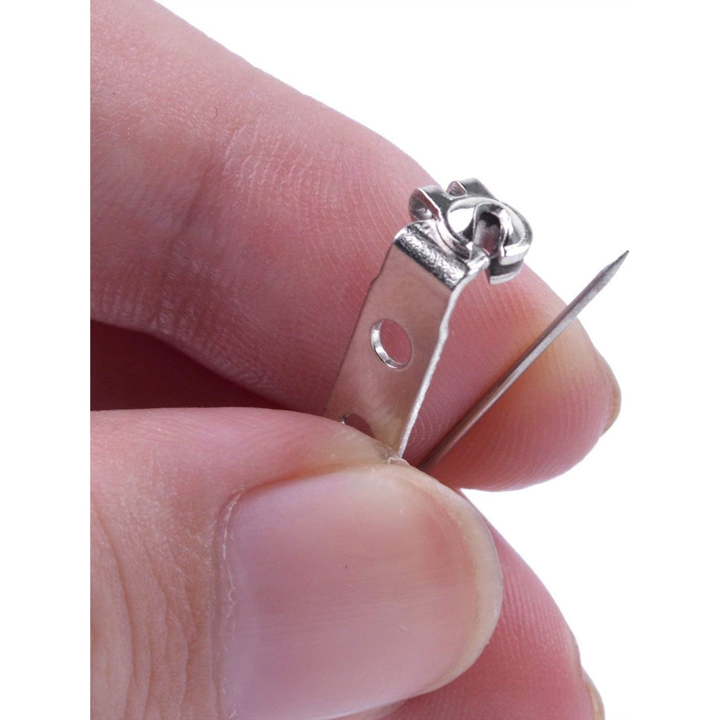 100pcs 20mm Stainless Steel Bar Pins Brooch Pin Backs Safety Catch Pins Craft Pin Back Clasp Brooch with 2 Holes, Silver