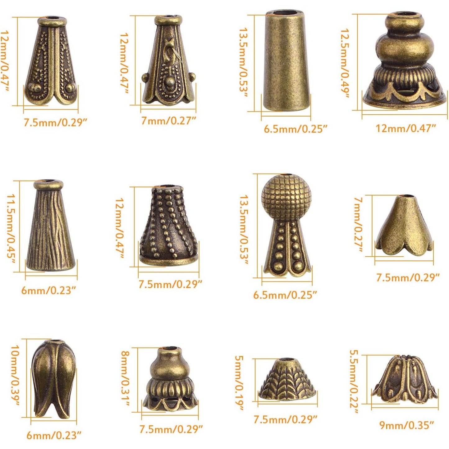100 Gram Assorted Styles Column Spacer Beads Tibetan Alloy Barrel Tube Loose Spacer Beads Craft Supplies for DIY Bracelet Necklace Jewelry Craft Making, Antique Bronze