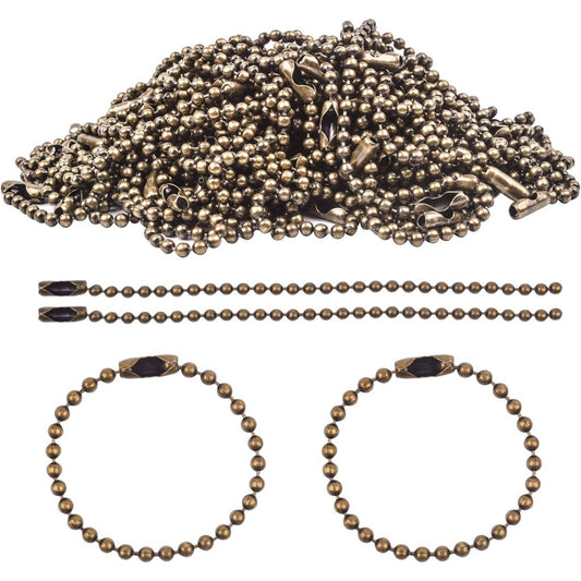 150pcs 100mm Long Bead Connector Clasp 2.4 mm Diameter Ball Bead Chains Keychain Tag Key Rings
