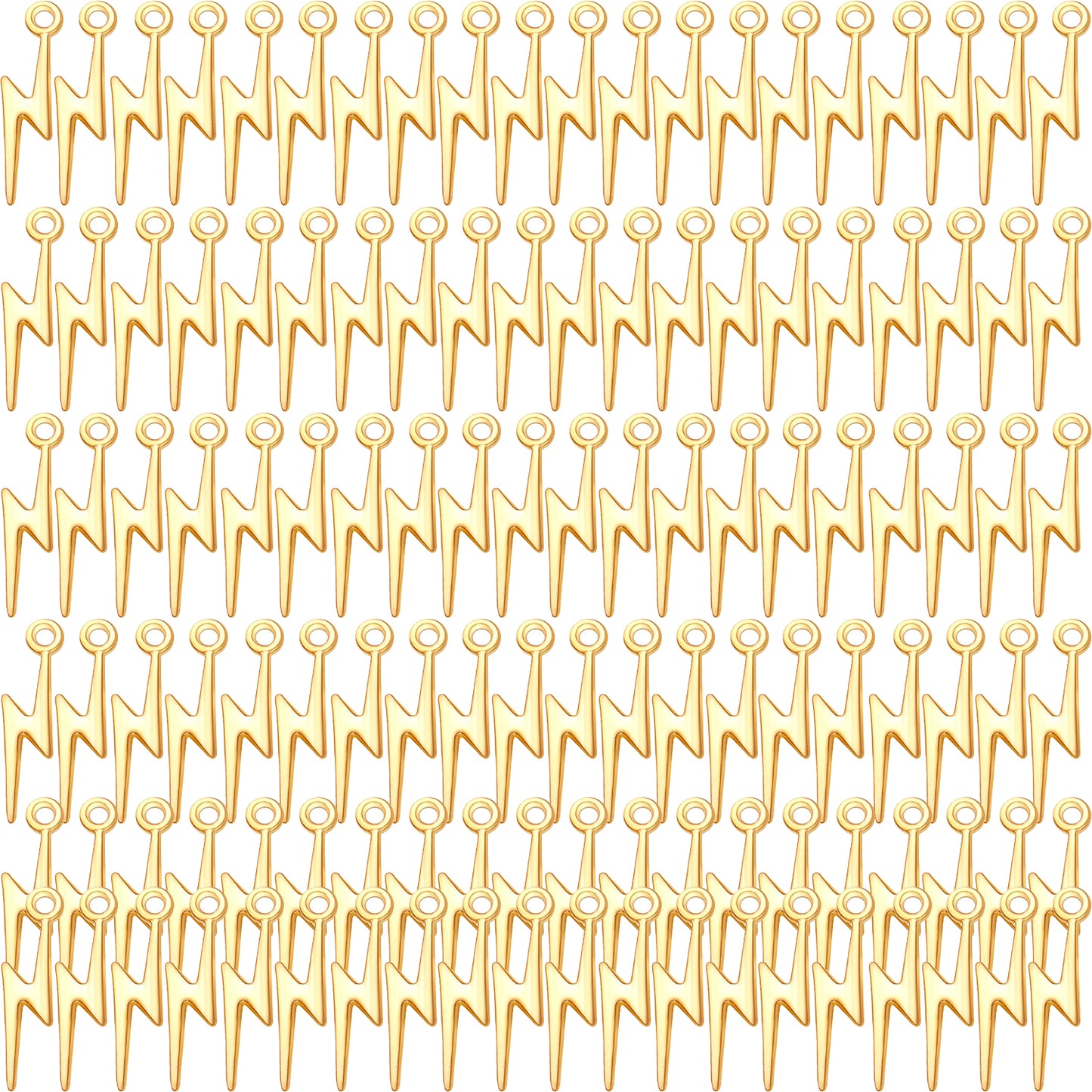 120pcs 6 Colors Lightning Bolt Pendant Charms Alloy Flash Thunder Shape Pendants Dangle Lightning Charms Jewelry Making Accessories for DIY Craft Bracelet Necklace Earrings