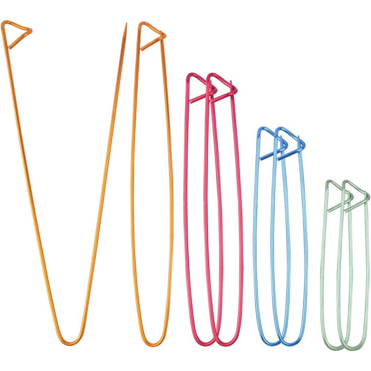 BronaGrand 8pcs Colorful Aluminum Yarn Stitch Holder Crochet Hooks Knitting Needle Stitch Holders