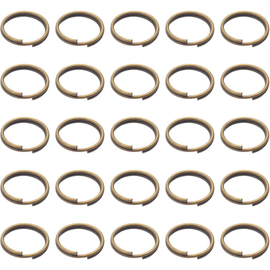 200 Pieces Small Bronze Key Chain Rings Split Ring Key Chains for Keys Organization,10mm Diameter