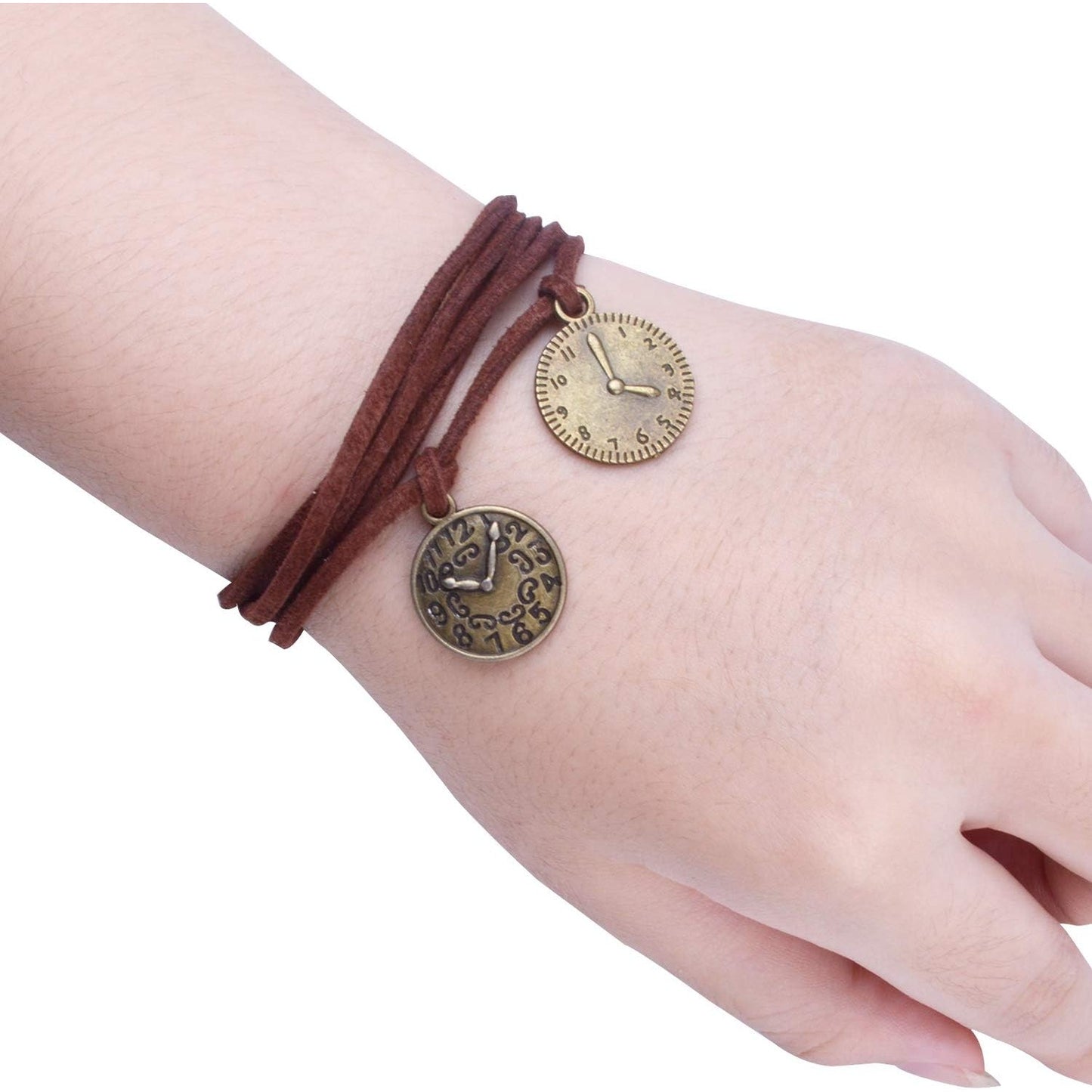 100 Grams(Approx 38 Pieces) Mixed Clock Face Charms Steampunk Pendants Watch Charms for Bracelets, Necklaces, Jewelry and Crafts Making, Antique Bronze