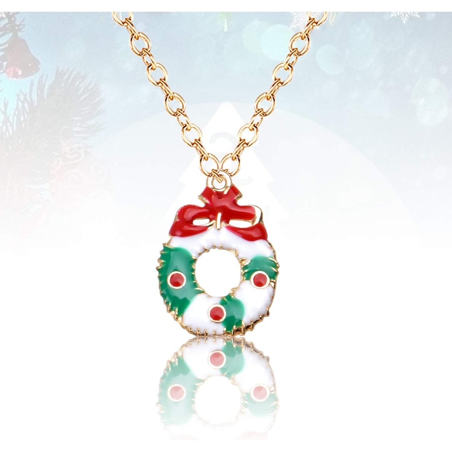 Christmas Theme Pendants,19 Pieces Assorted Enamel Gold Plated Charms for DIY Jewelry Xmas Gifts,19 Styles