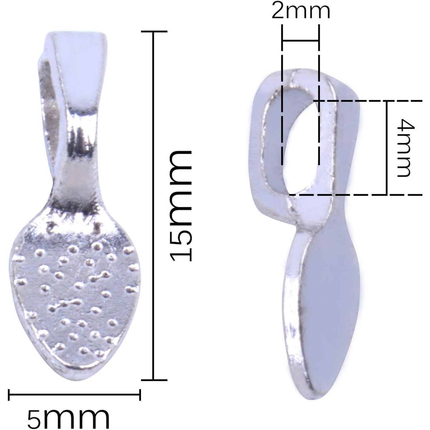 120Pcs Oval Spoon Scrabble Glue On Flat Rocks Earring Pad Bails for Fitting Glass Cabochon Tiles Necklaces Pendants with 1Pcs Box,DIY Jewelry Making