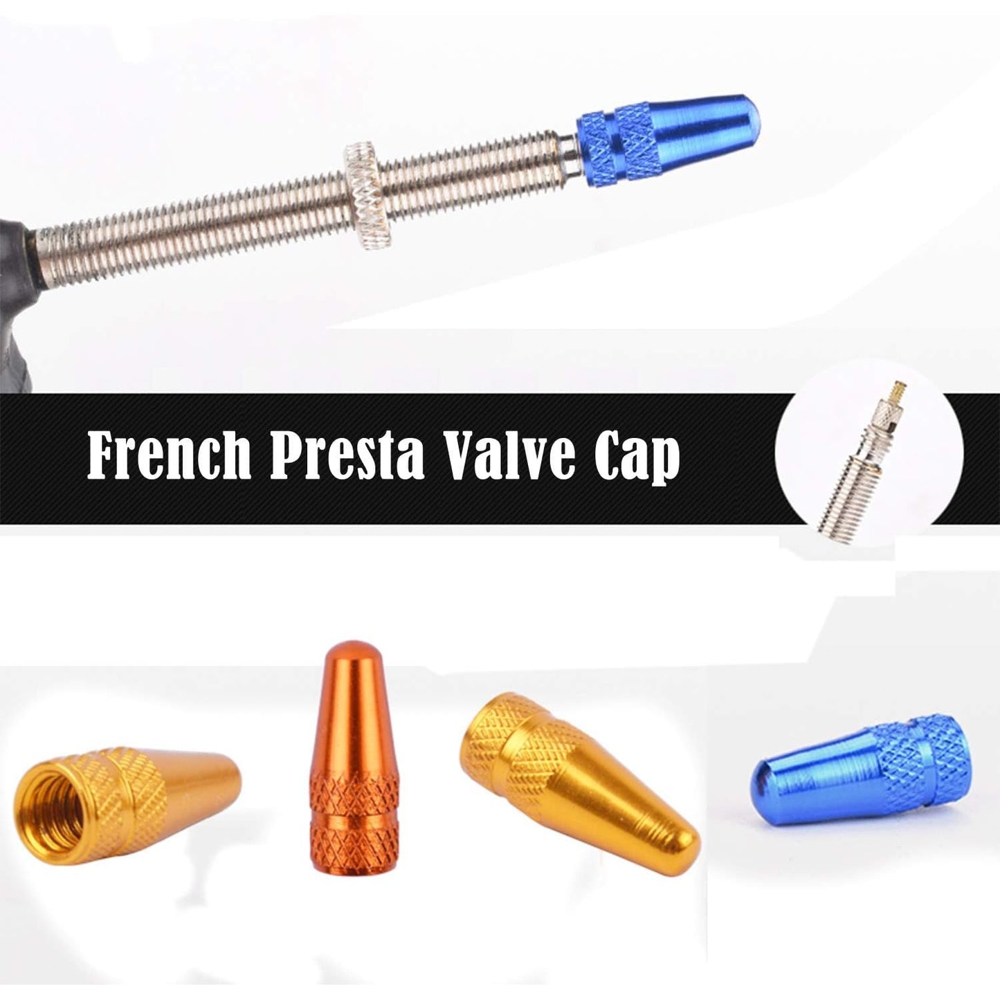 BronaGrand 20pcs Multi-Color Anodized Machined Aluminum Alloy Bicycle Bike Tire Valve Caps Dust Covers French Style Presta Valve Cap