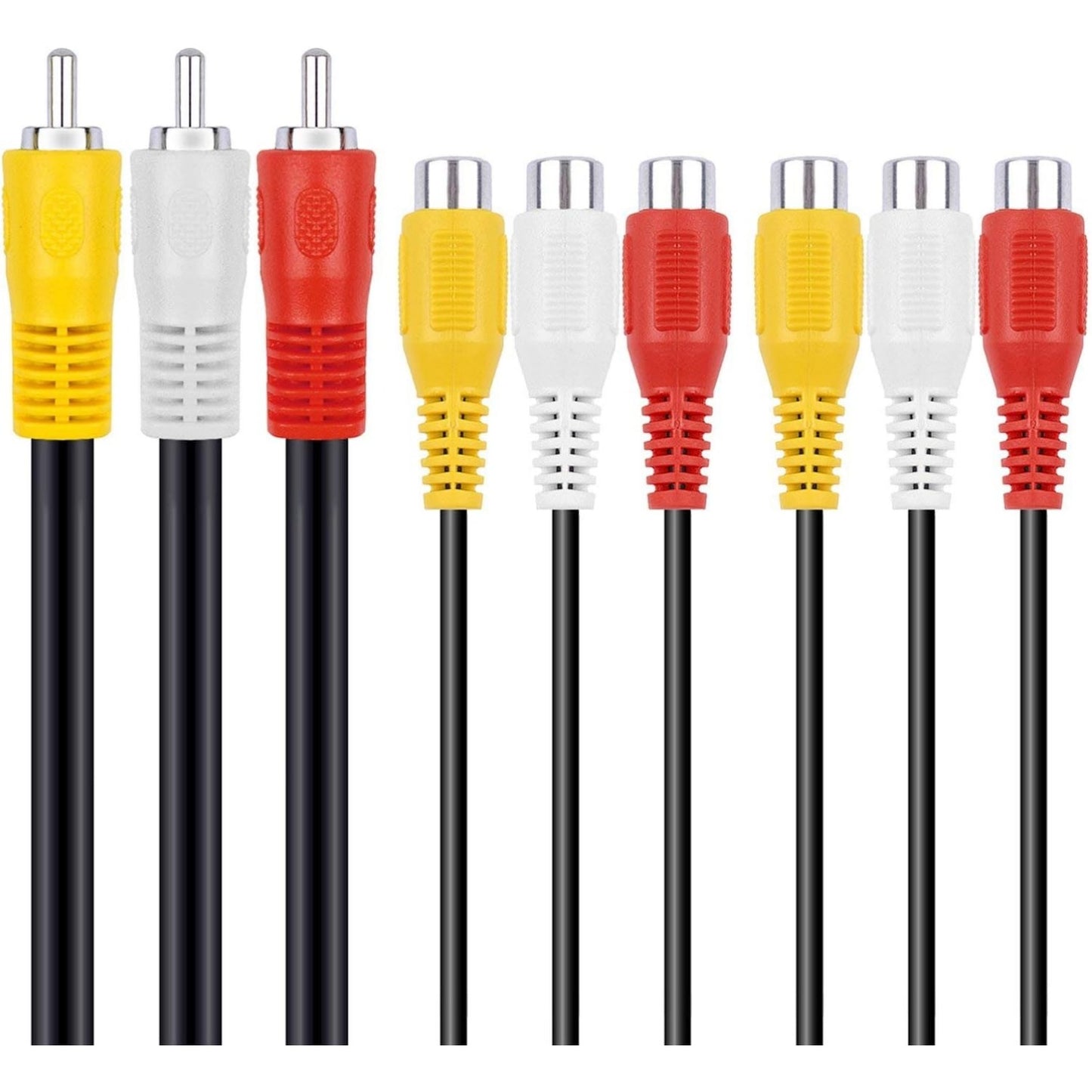 BronaGrand 3 RCA Male Jack to 6 RCA Female Plug Splitter Audio Video Av Adapter Cable 12inch