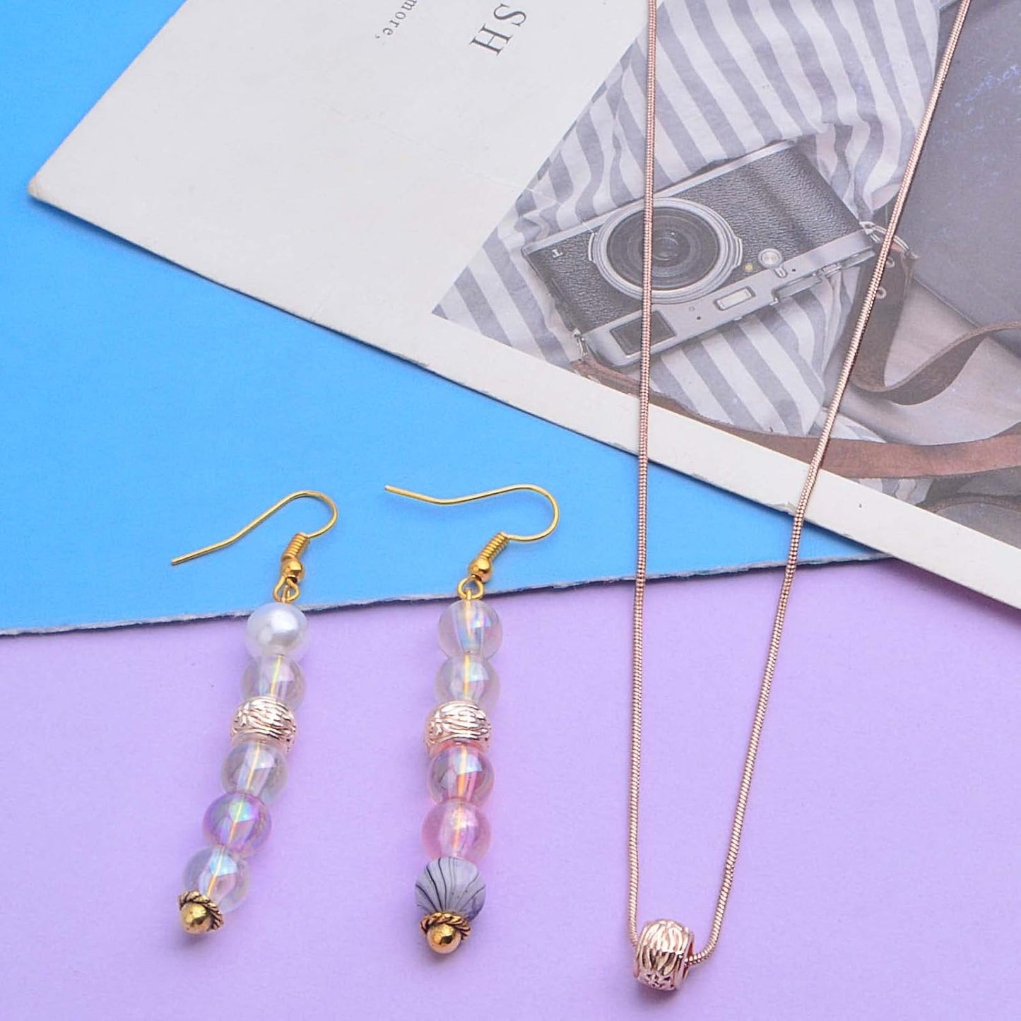 100pcs Rose Golden Rondelle Spacer Beads Alloy Large Hole Beads Tube Column Loose Spacer Beads Craft Supplies for DIY European Bracelet Necklace Jewelry Making