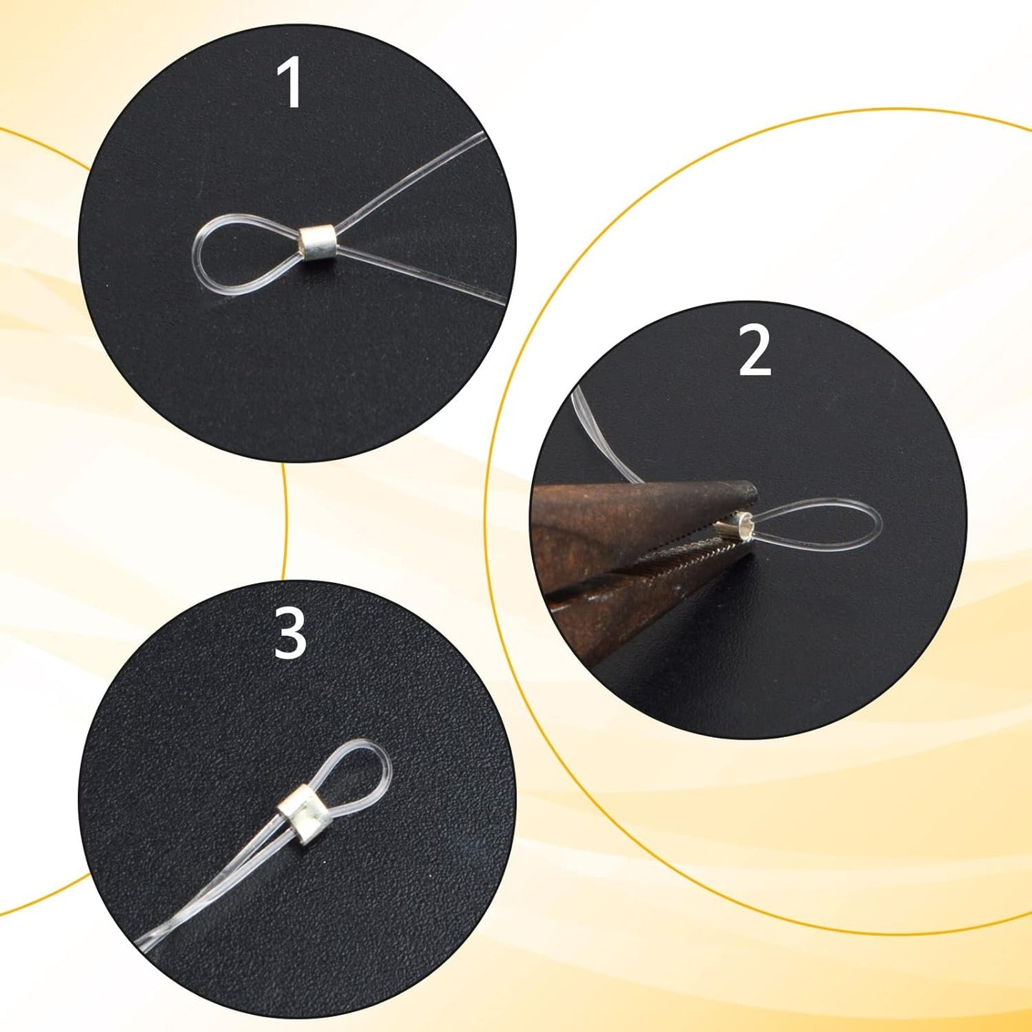 50pcs 2 mm Sterling Silver Crimp Tube Beads Column Crimp Spacer Beads Cord Cover Tips End Loose Stopper Beads with a Box for DIY Bracelet Jewelry Making Supplies