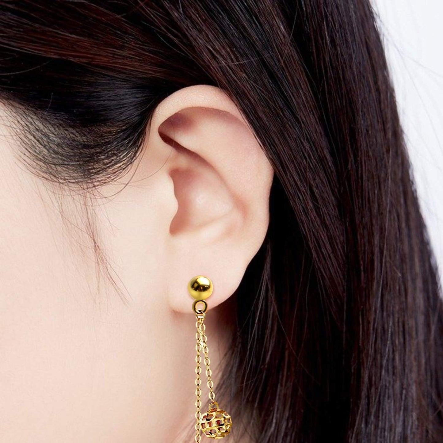 Earring Posts and Backs,100pcs Stud Earrings Posts Components Ball Earring Studs with Loop and 100pcs Bullet Earring Backs for DIY Jewelry Crafts,2 Colors