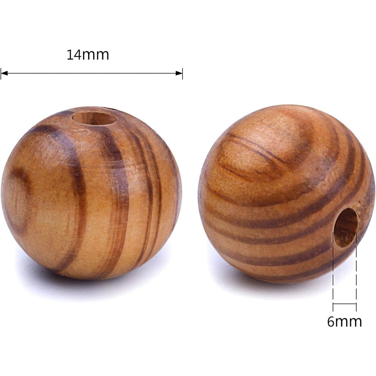 100pcs 16mm Wood Round Bead Natural Wood Spacer Beads Wooden Beads for Jewelry Making DIY