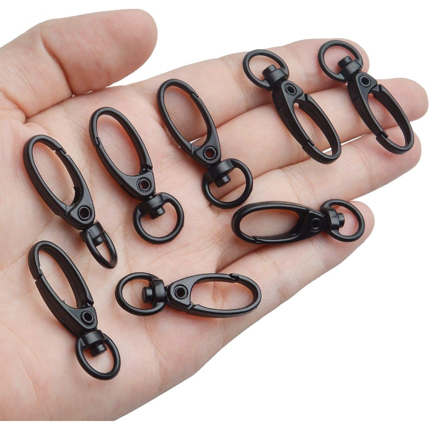 Swivel Clasp Clips,50pcs 35mm Swivel Trigger Clips Metal Keyring Clasps Snap Hooks for Hanging Key Chains Dog Leashes Crafts Decorations,Black