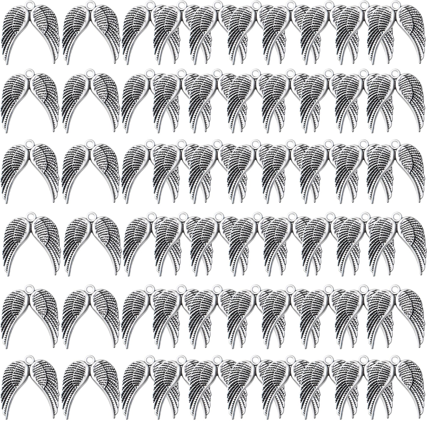 60pcs Angle Wings Pendant Charms Alloy Fairy Wing Charms Angle Wing Bead Charms for Jewelry DIY Bracelet Necklace Making Accessory