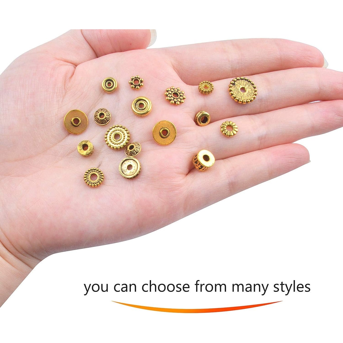 100 Gram(About 170-300pcs) Bali Style Antique Gold Spacer Beads Jewelry Findings Accessories for Jewelry Making Bracelet Necklace