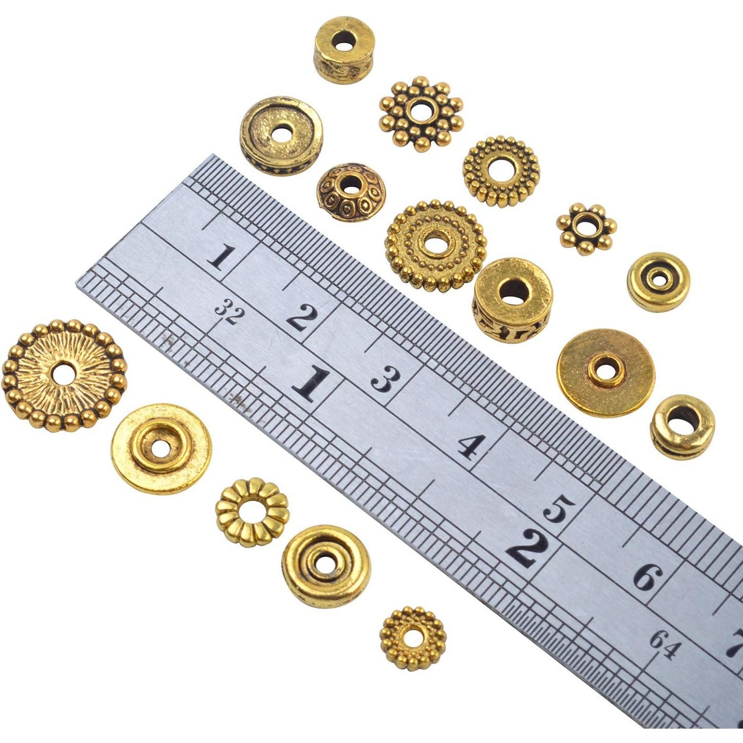 100 Gram(About 170-300pcs) Bali Style Antique Gold Spacer Beads Jewelry Findings Accessories for Jewelry Making Bracelet Necklace