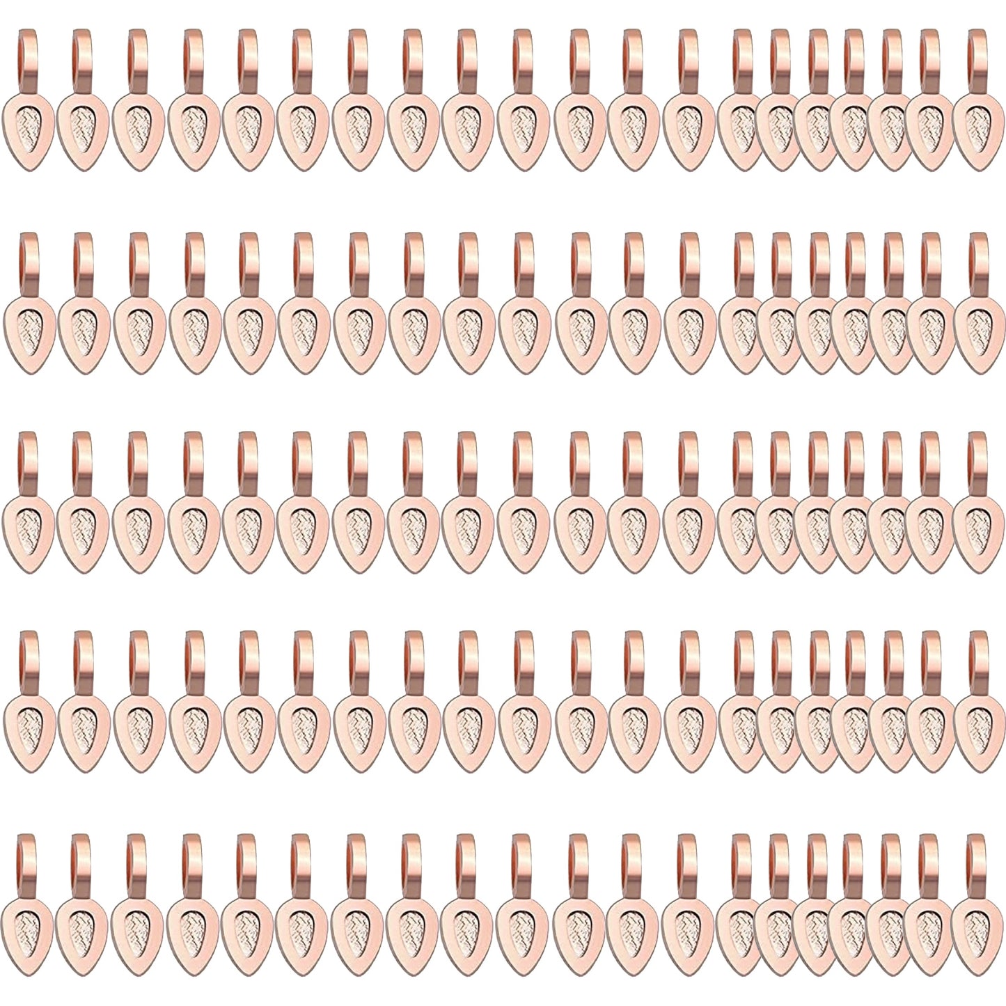 100pcs Oval Glue on Bail Pendants Small Spoon Earring Pendants Jewelry Glue on Bail Earring Charms for Jewelry Making DIY Crafting,21×8mm