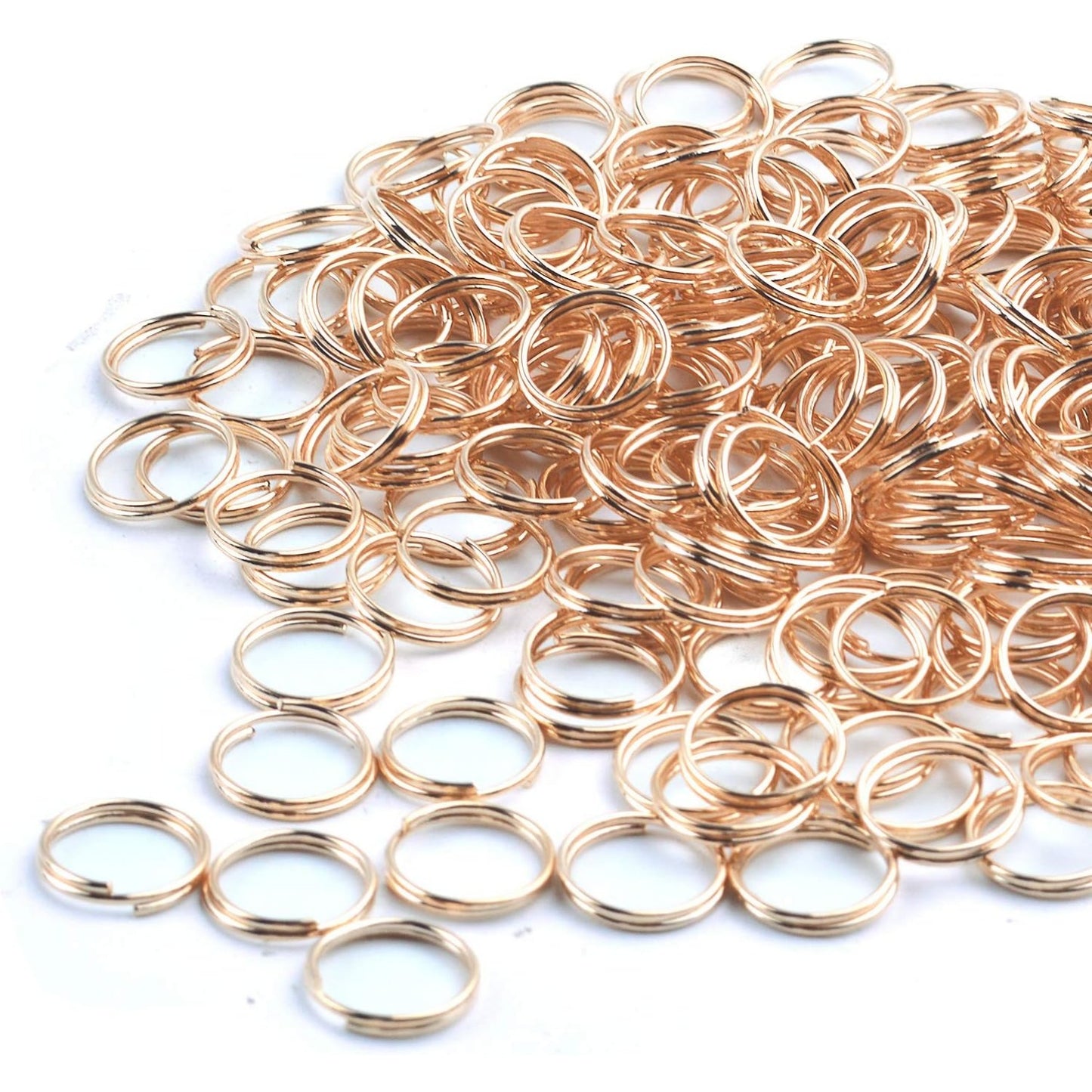 BronaGrand 200 Pieces Small Key Chain Rings Split Ring Key Chains for Keys Organization,10mm Diameter