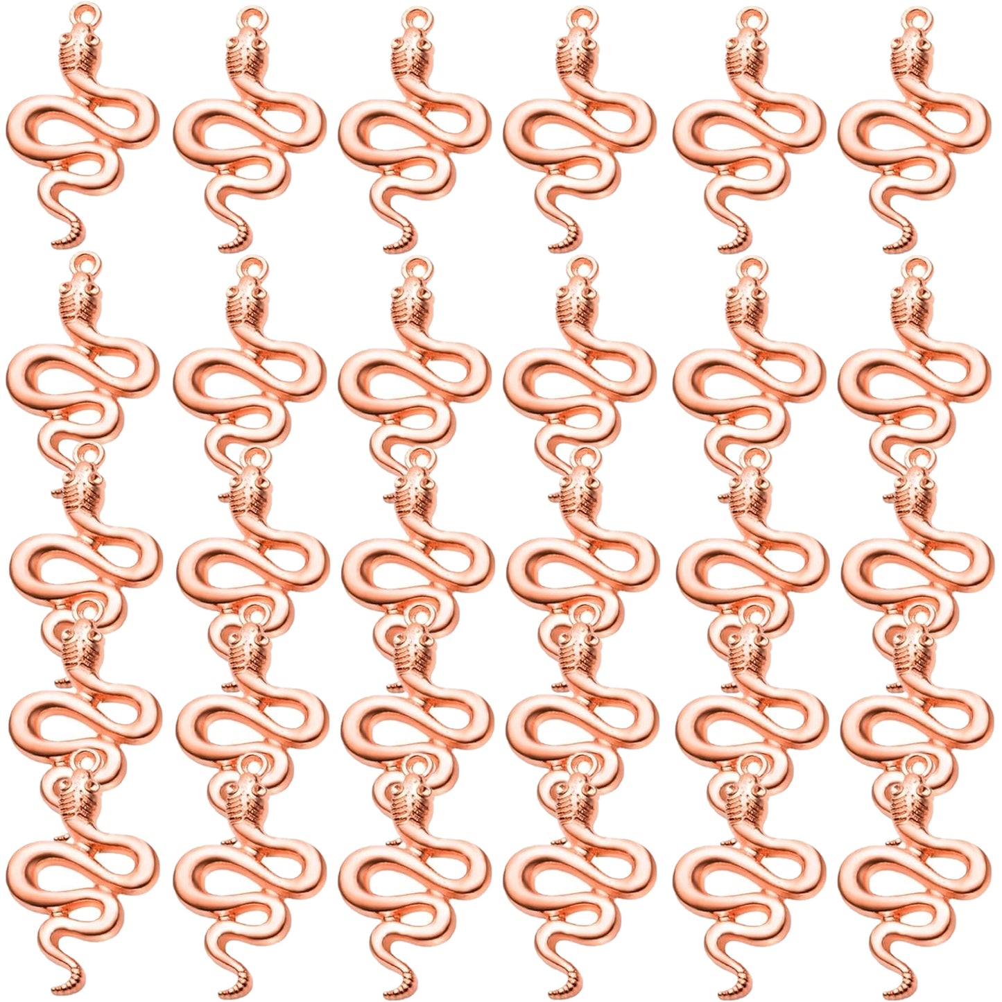 30pcs 5 Colors Snake Charms Pendants Alloy Mixed Styles Snake Serpent Charms Craft Supplies for Halloween DIY Bracelets Necklaces Earrings Jewelry Making